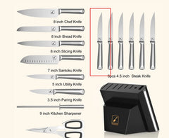 One Steak Knife of 15-Piece Kitchen Knife Set