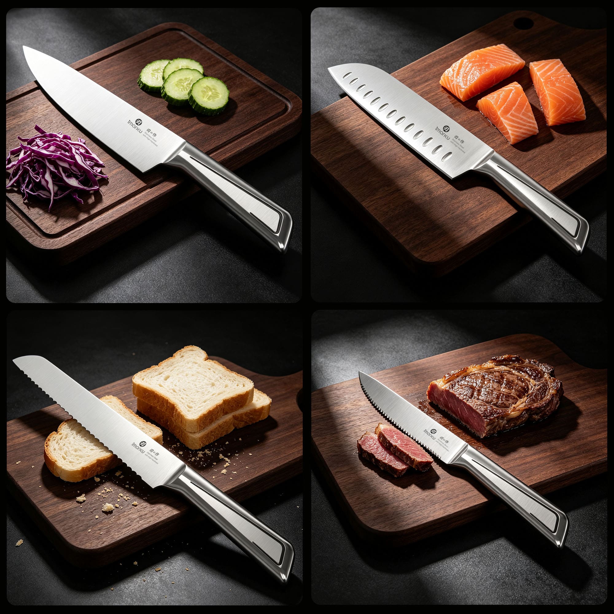 10-PC Kitchen Knife Set with Wooden Drawer Organizer Under Cabinet Storage