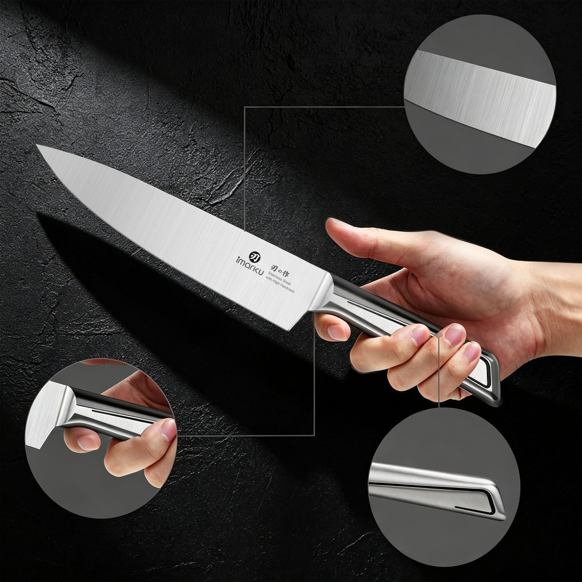 10-PC Kitchen Knife Set with Wooden Drawer Organizer Under Cabinet Storage