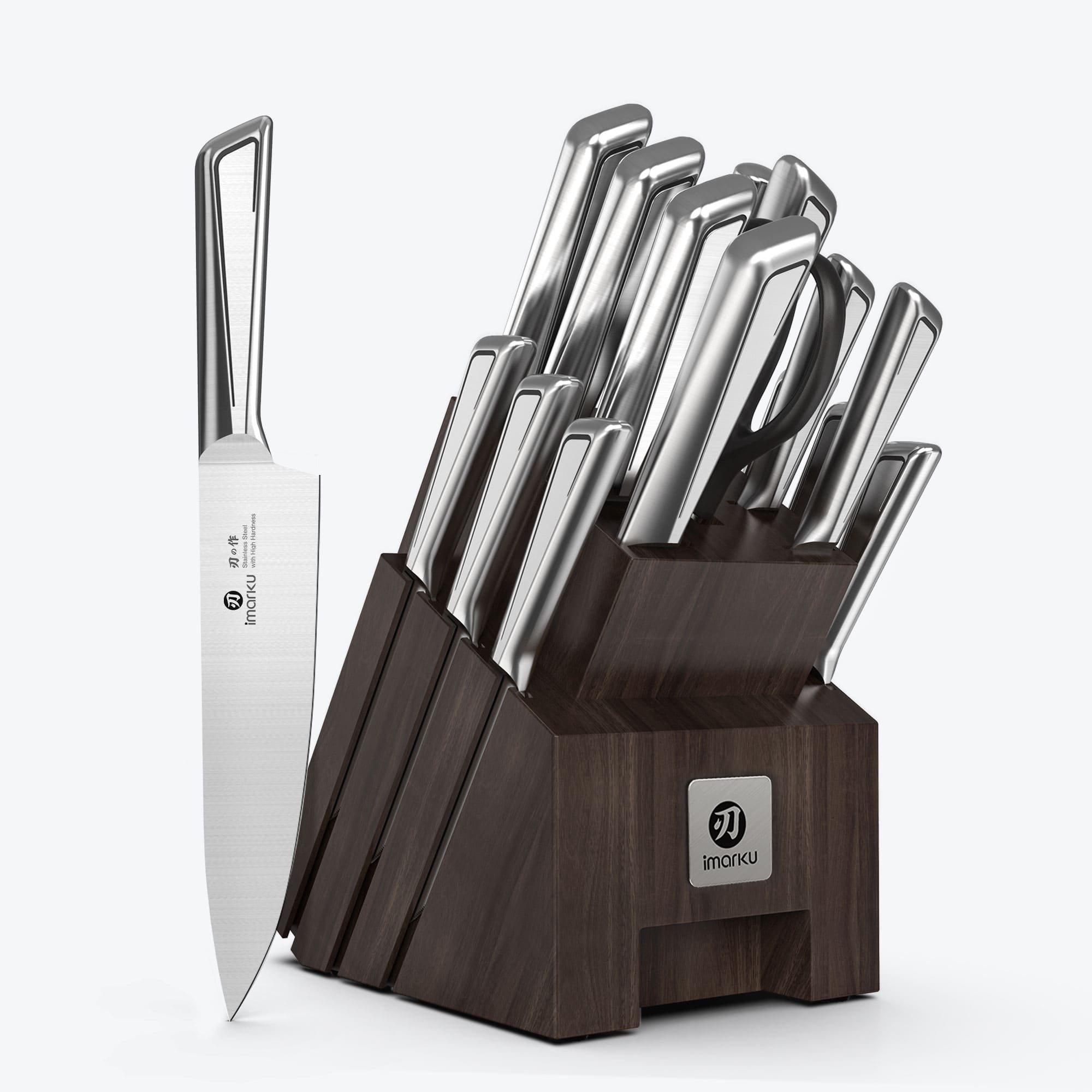 16-Piece Knife Block Set Ultra-Sharp Stainless Steel Kitchen Knives