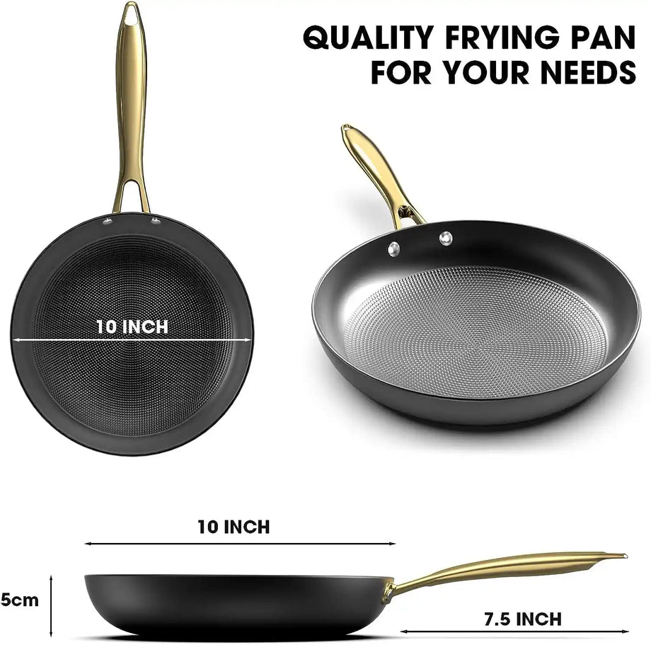 3-Piece Nonstick Cast Iron Frying Pan Set, imarku - Stainless Steel Handle  in 2023