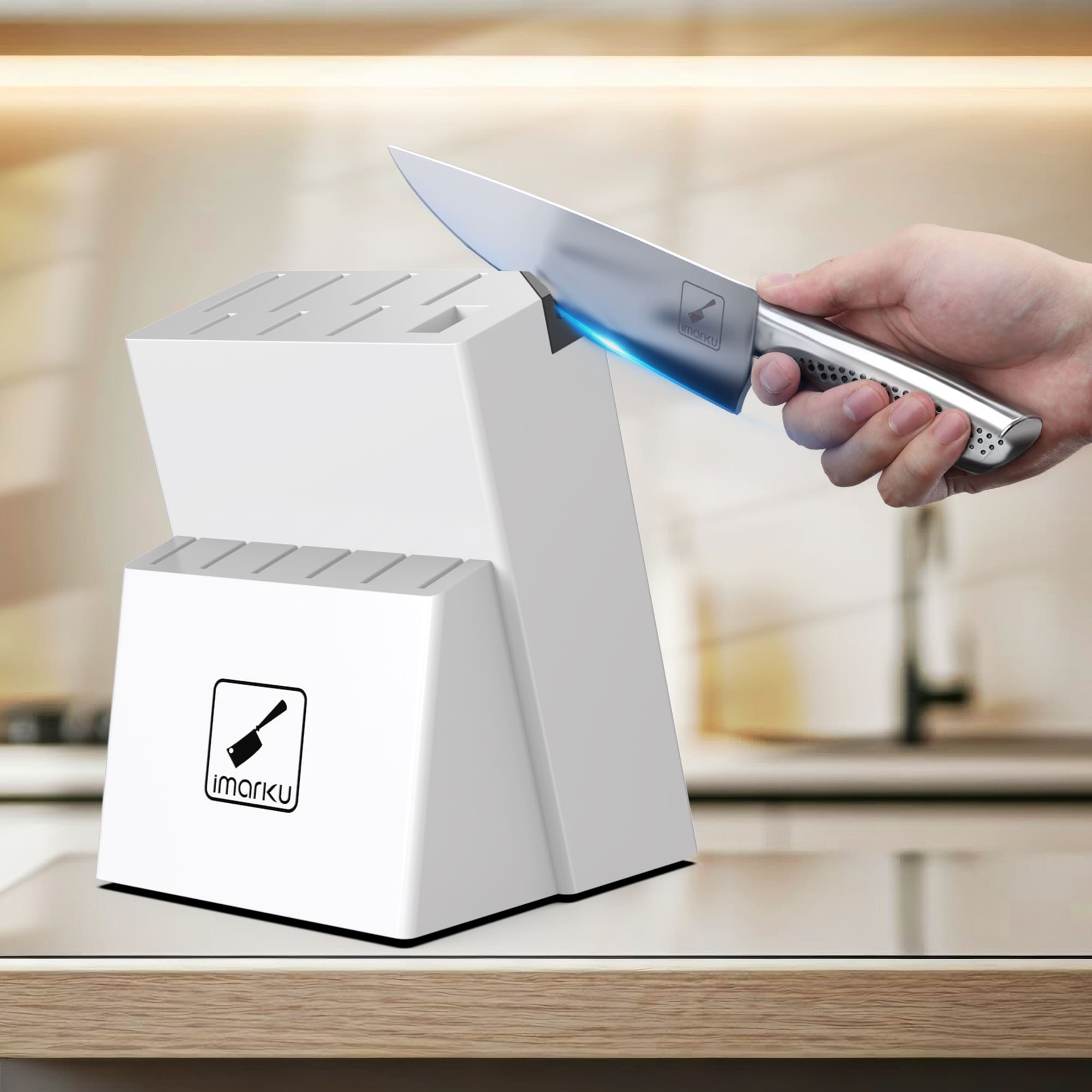 knife set with block and sharpener