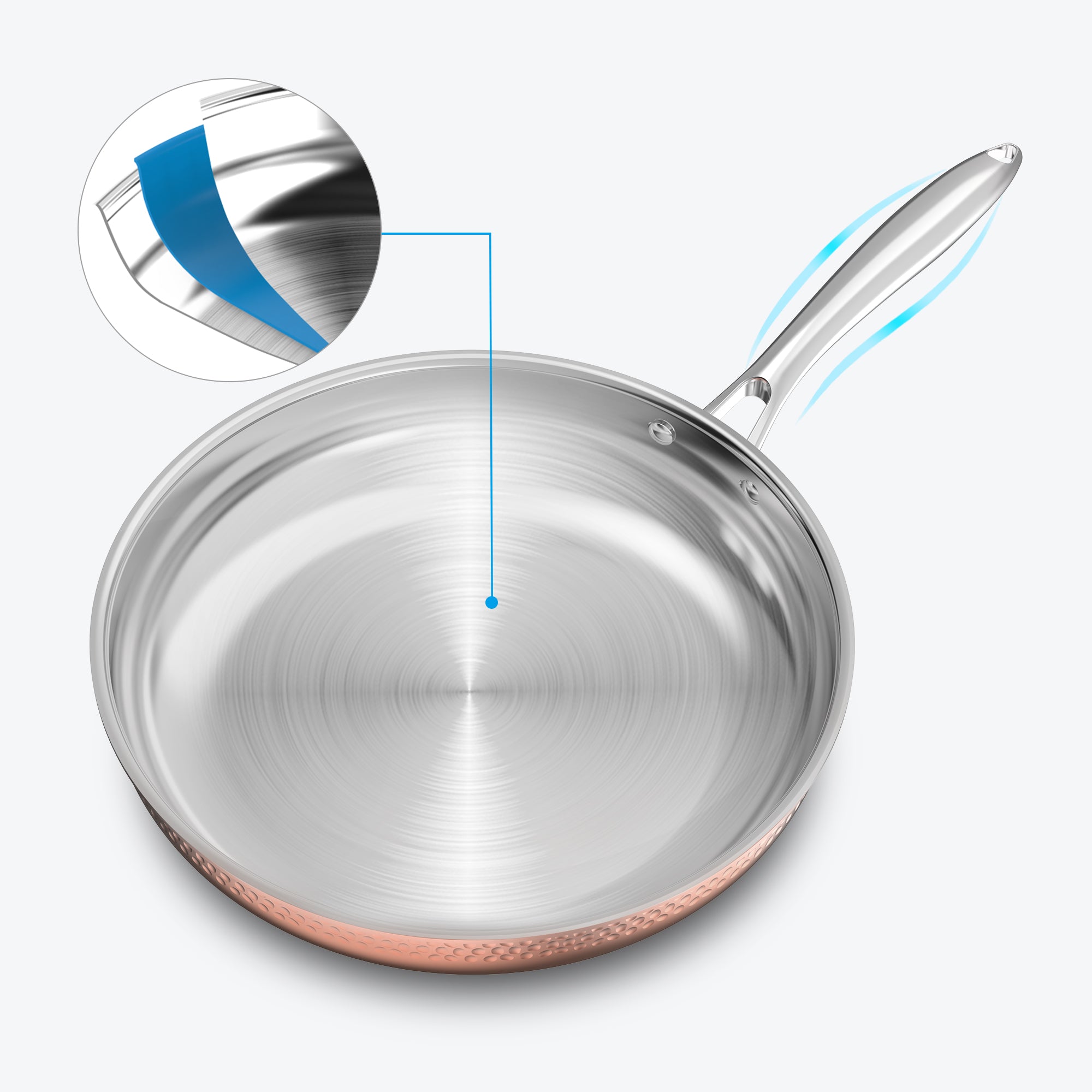 imarku triply clad stainless steel frying pan