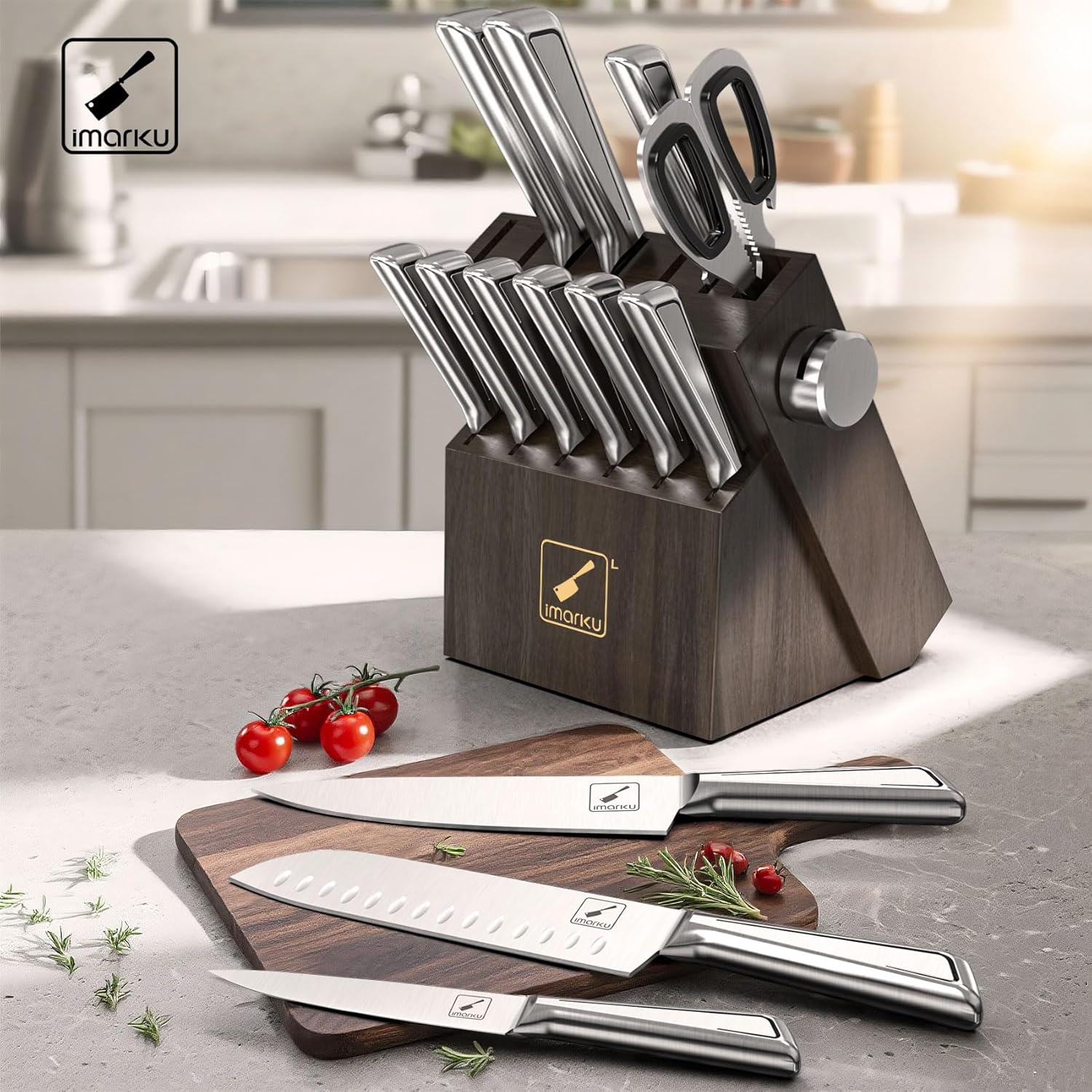 knife set with block
