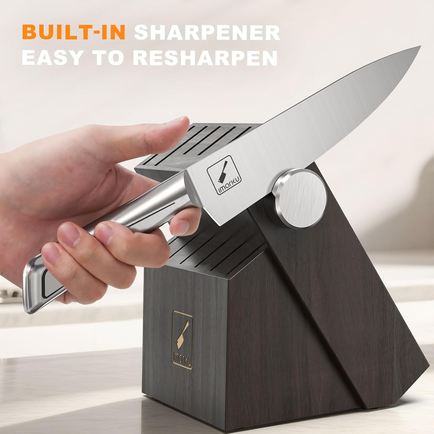 knife set with sharpener
