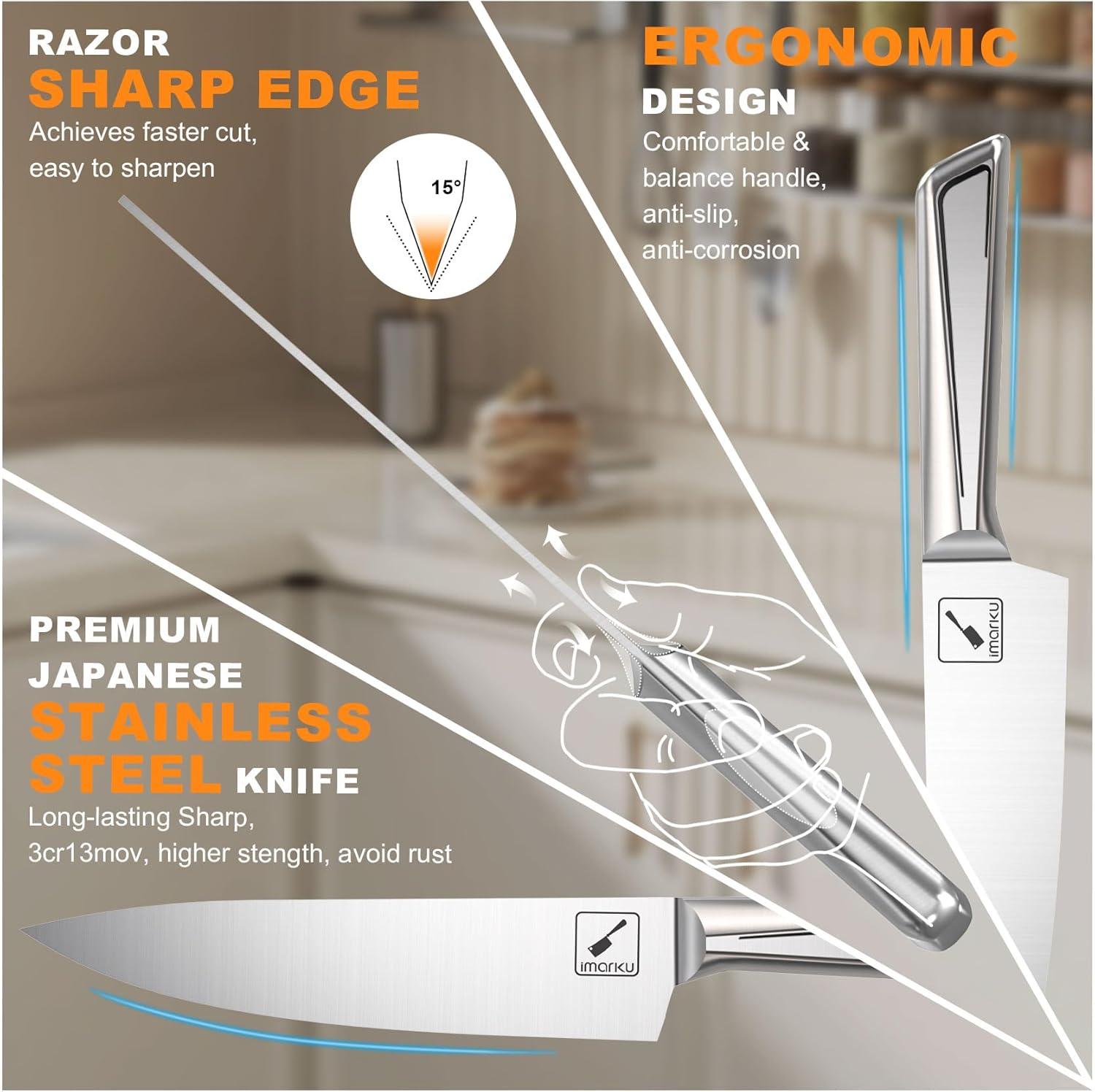 razor sharp chef knife set