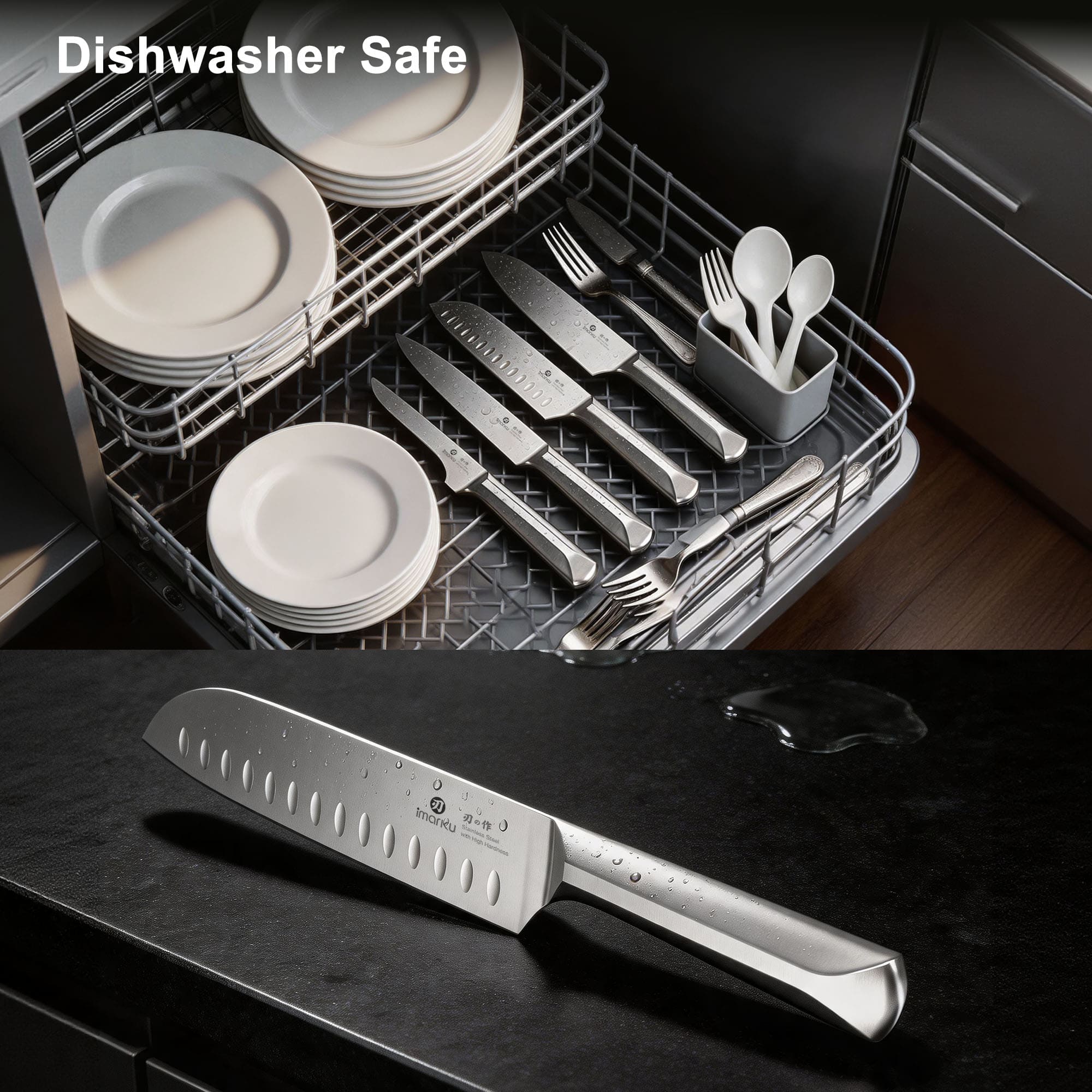 16 Piece Razor-sharp Japanese Stainless Steel Knife Set With Block Waterproof Wood