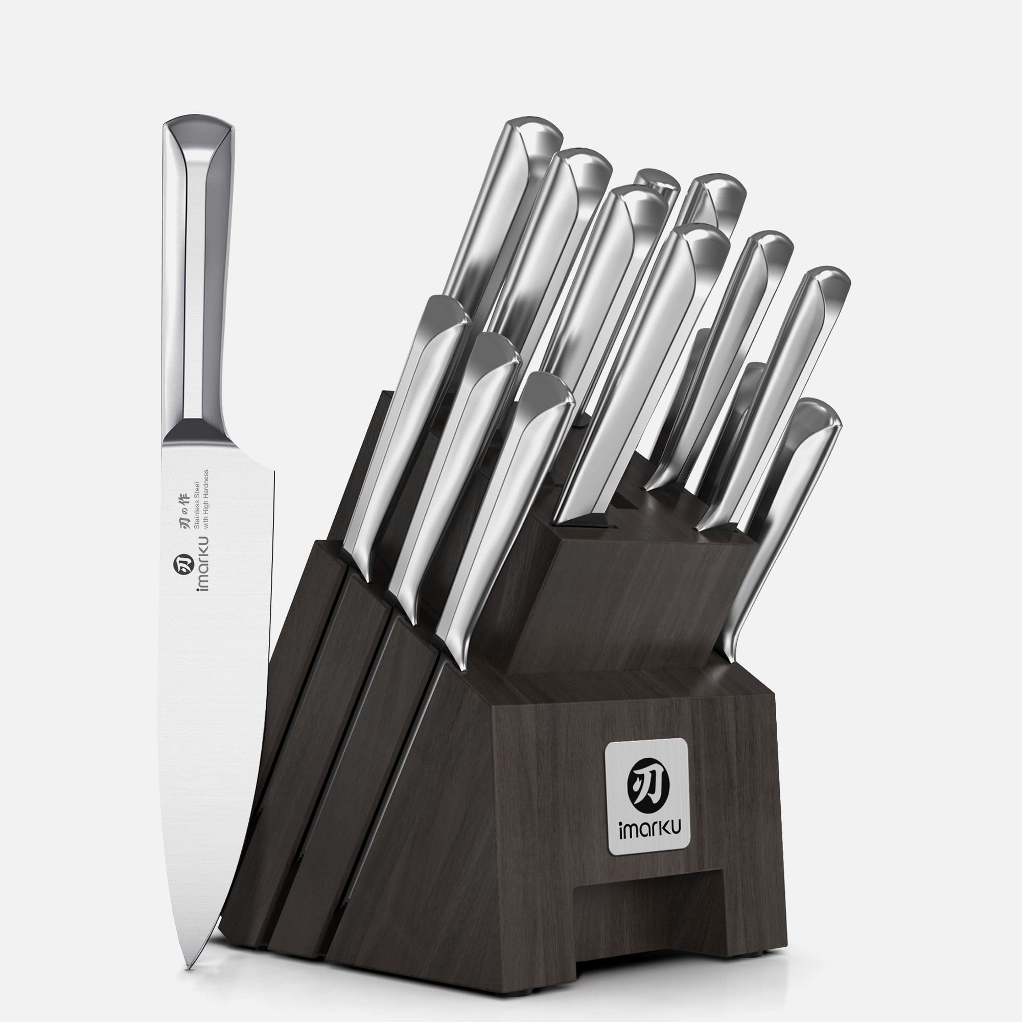 16 Piece Razor-sharp Japanese Stainless Steel Knife Set With Block