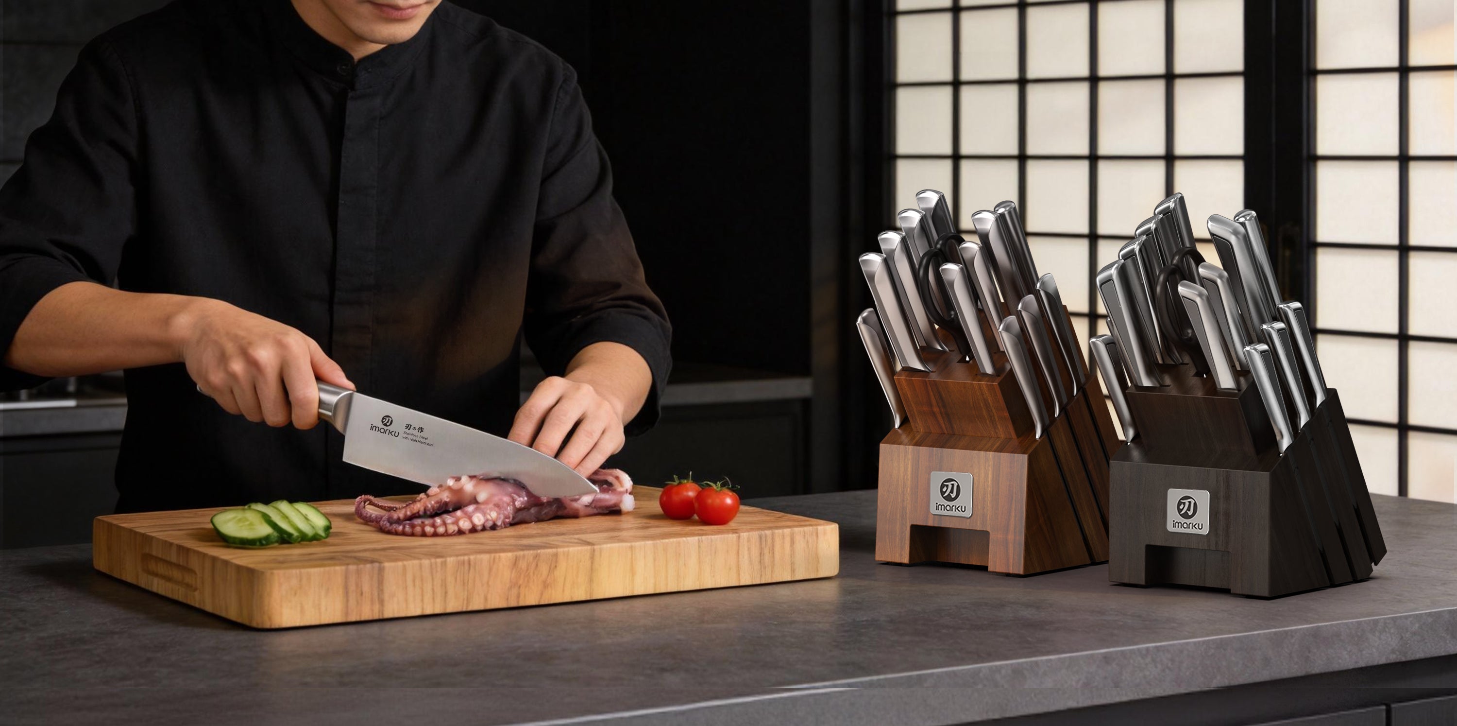 gyuto chef knife set of katana series