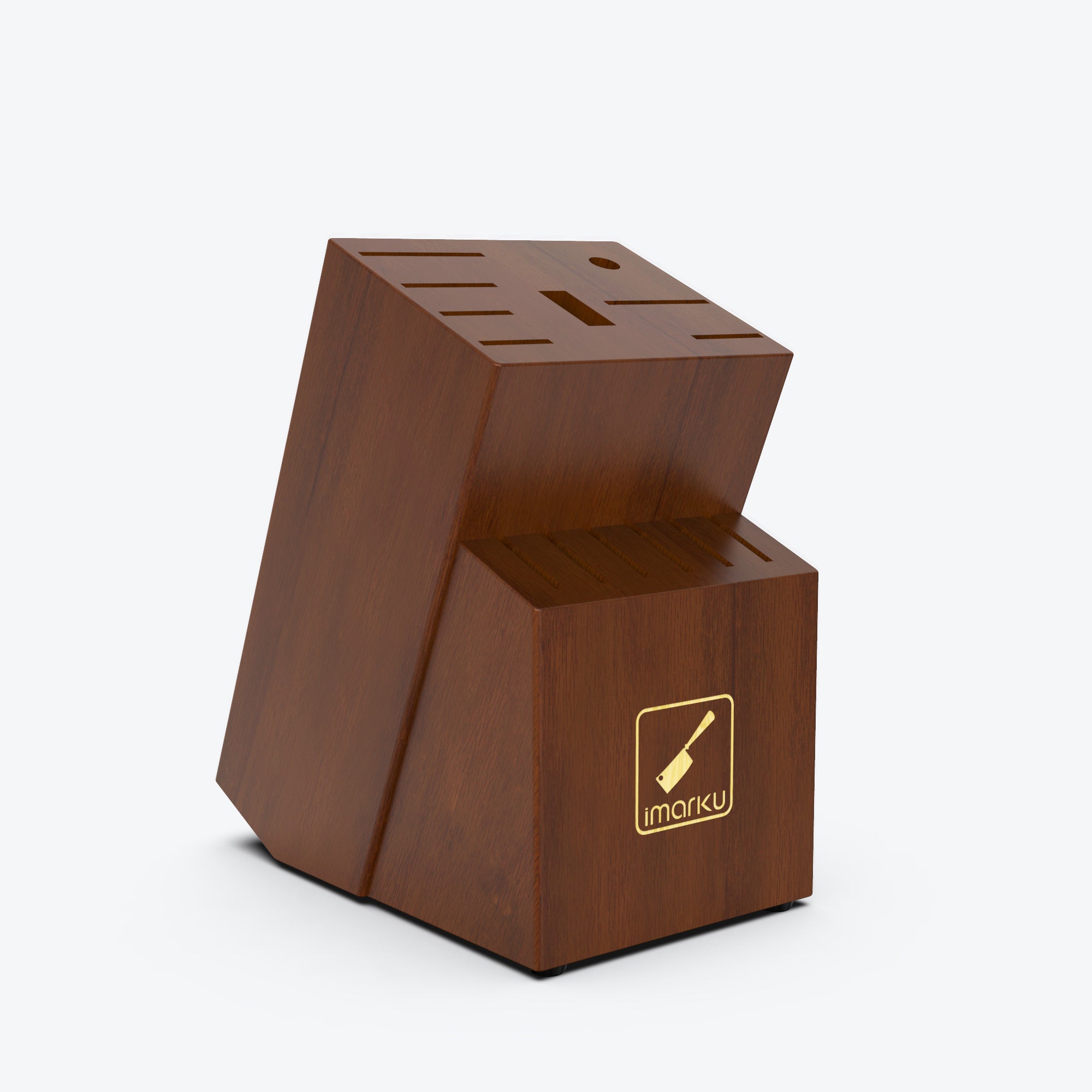 imarku 15 piece brown knife block