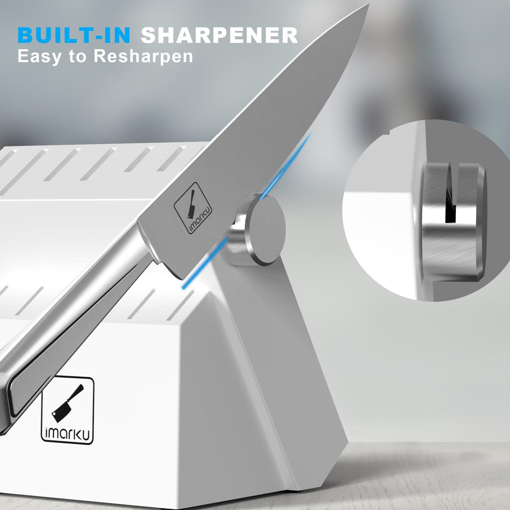 imarku built-in sharpeer knife block
