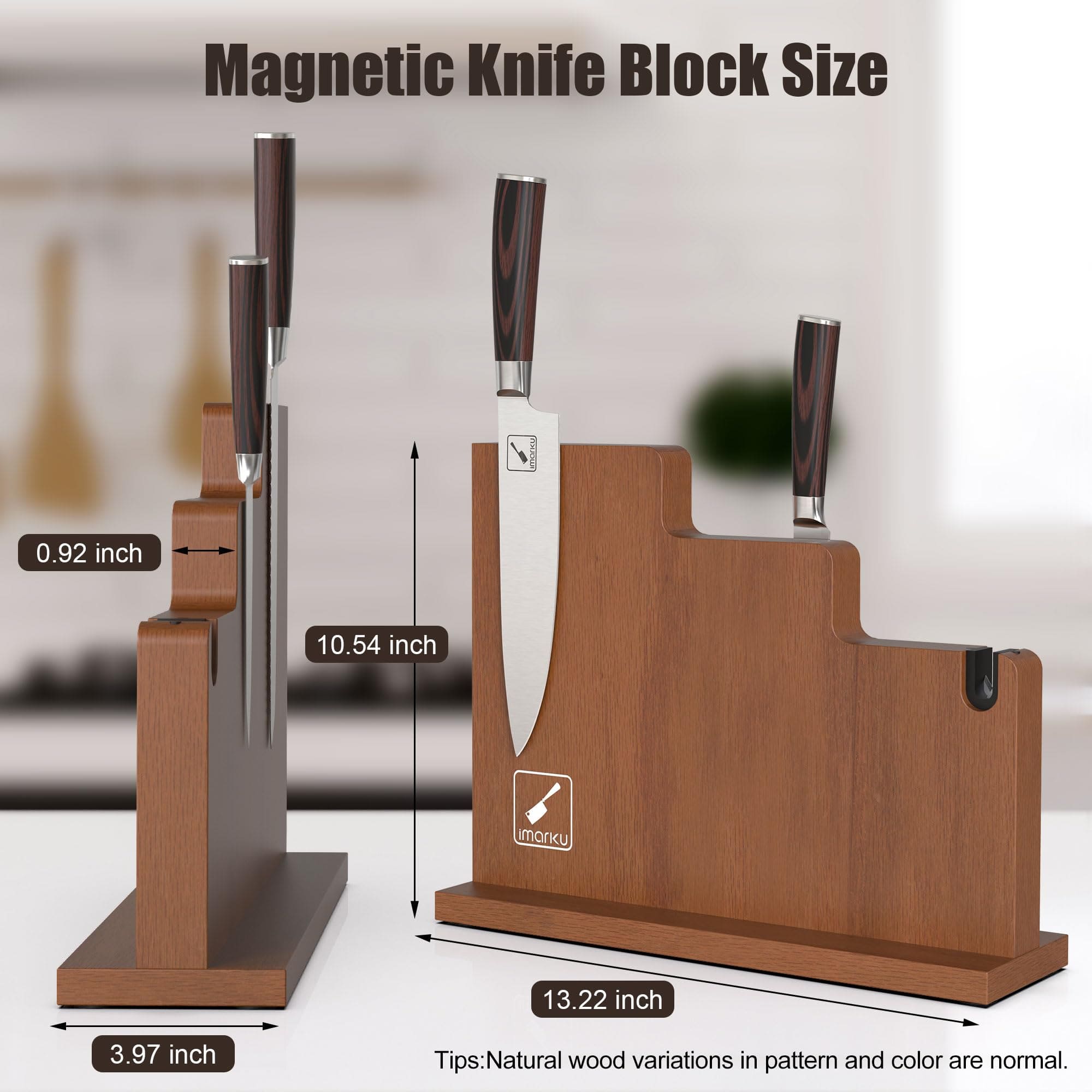 imarku magnetic knife block holder size