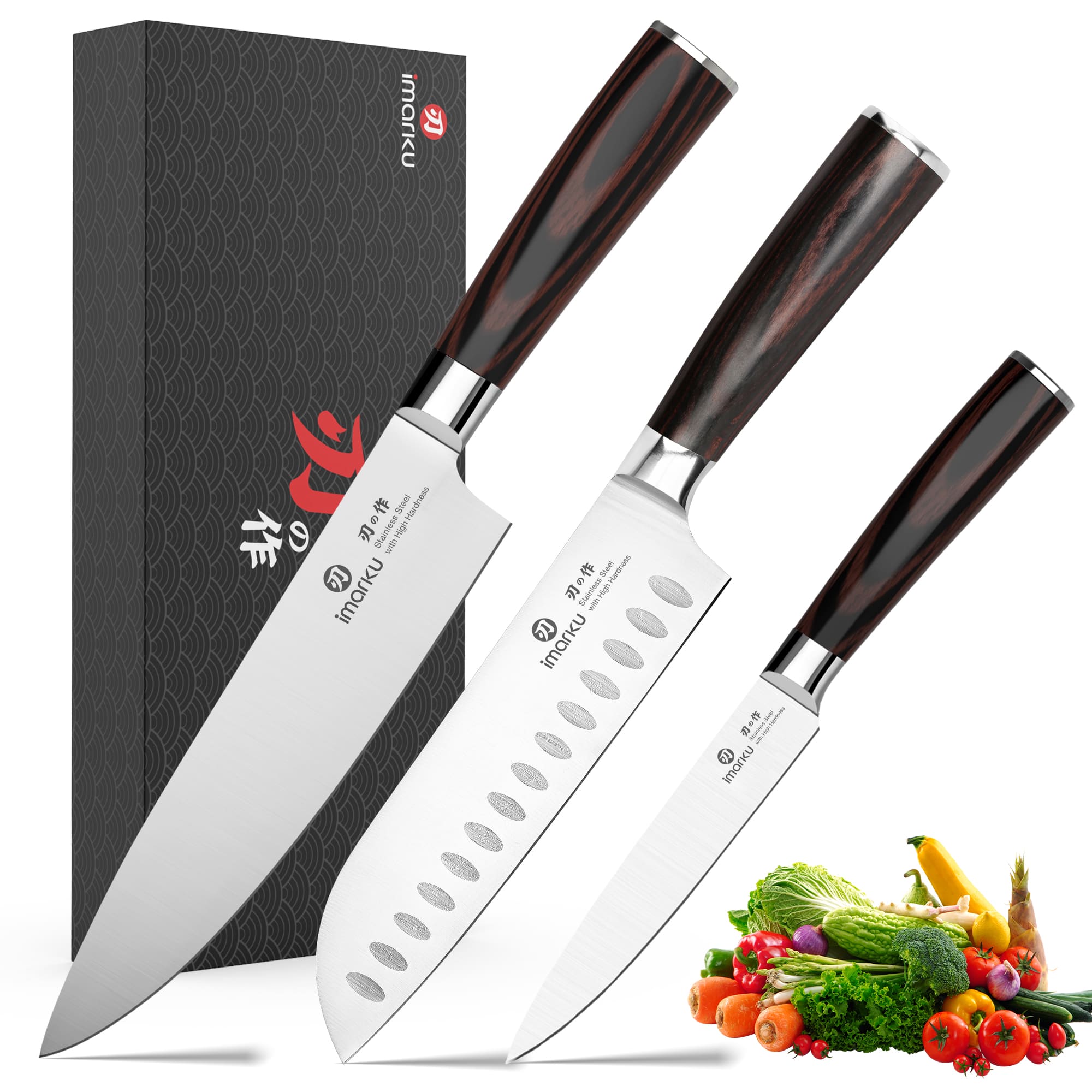 Imarku 3-Piece Chef Knife Set Ultra Sharp Japanese Steel Knives