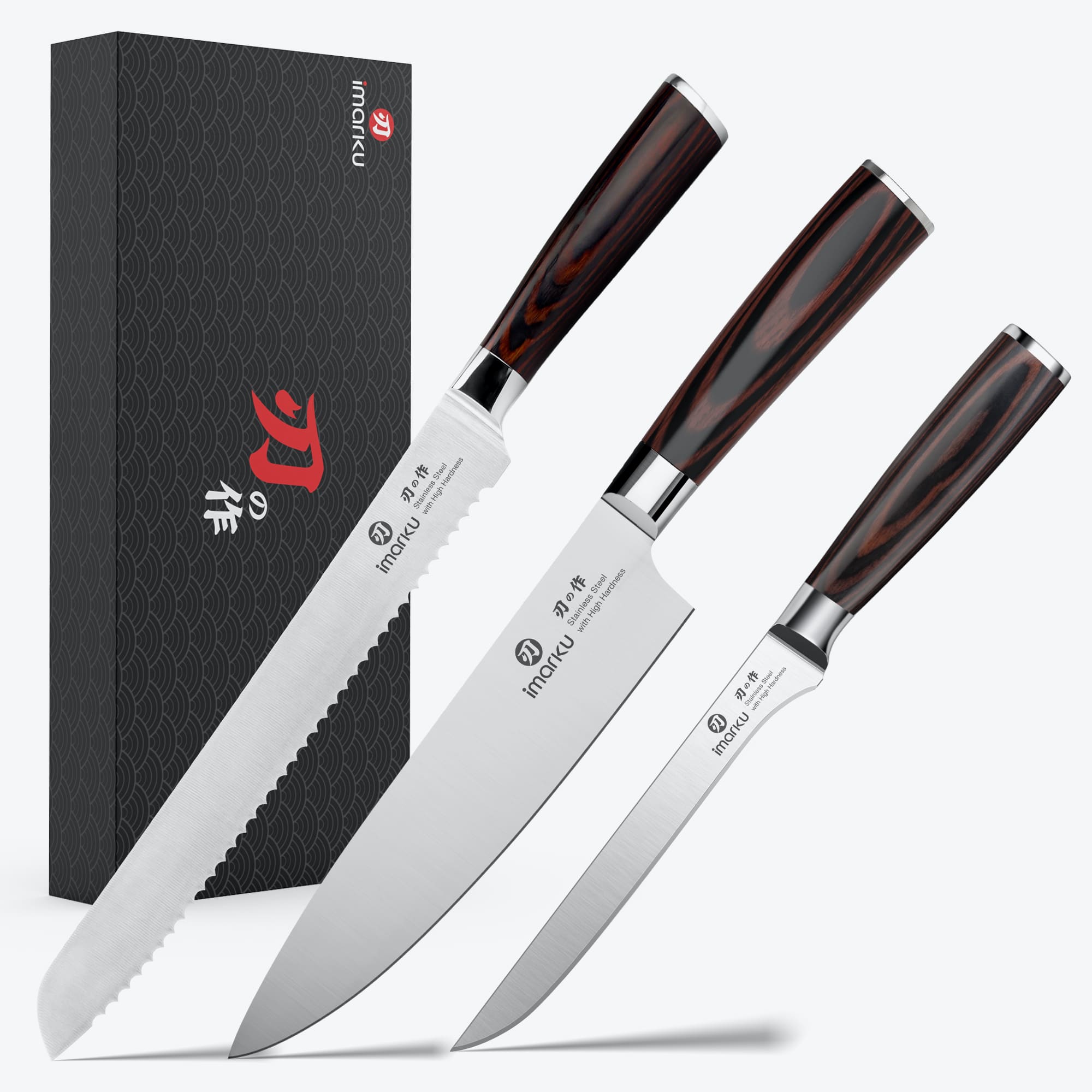 Imarku Japanese Kitchen Knife Set 3-Piece Ultra Sharp Knives for Chefs