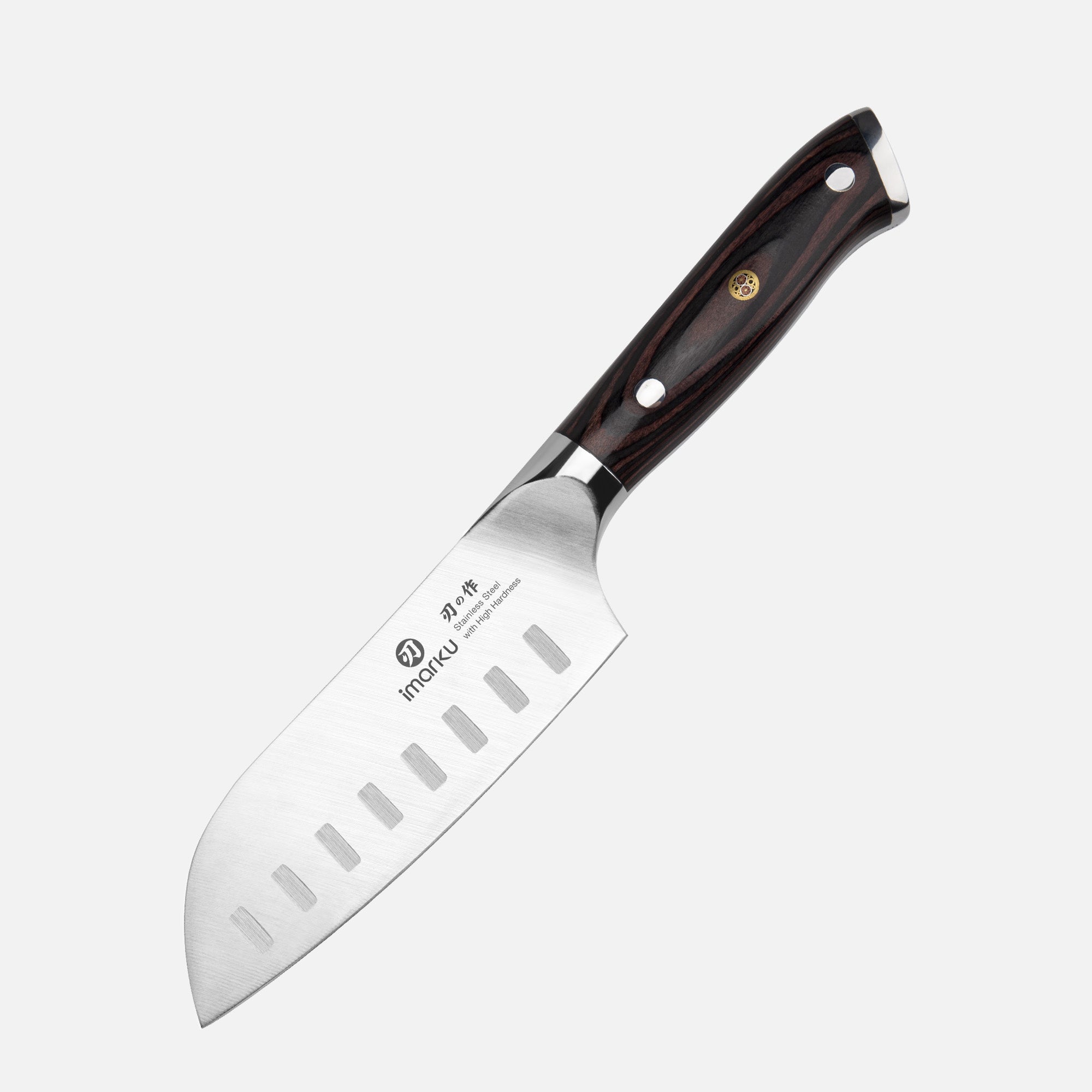 5 inch santoku knife with wooden handle