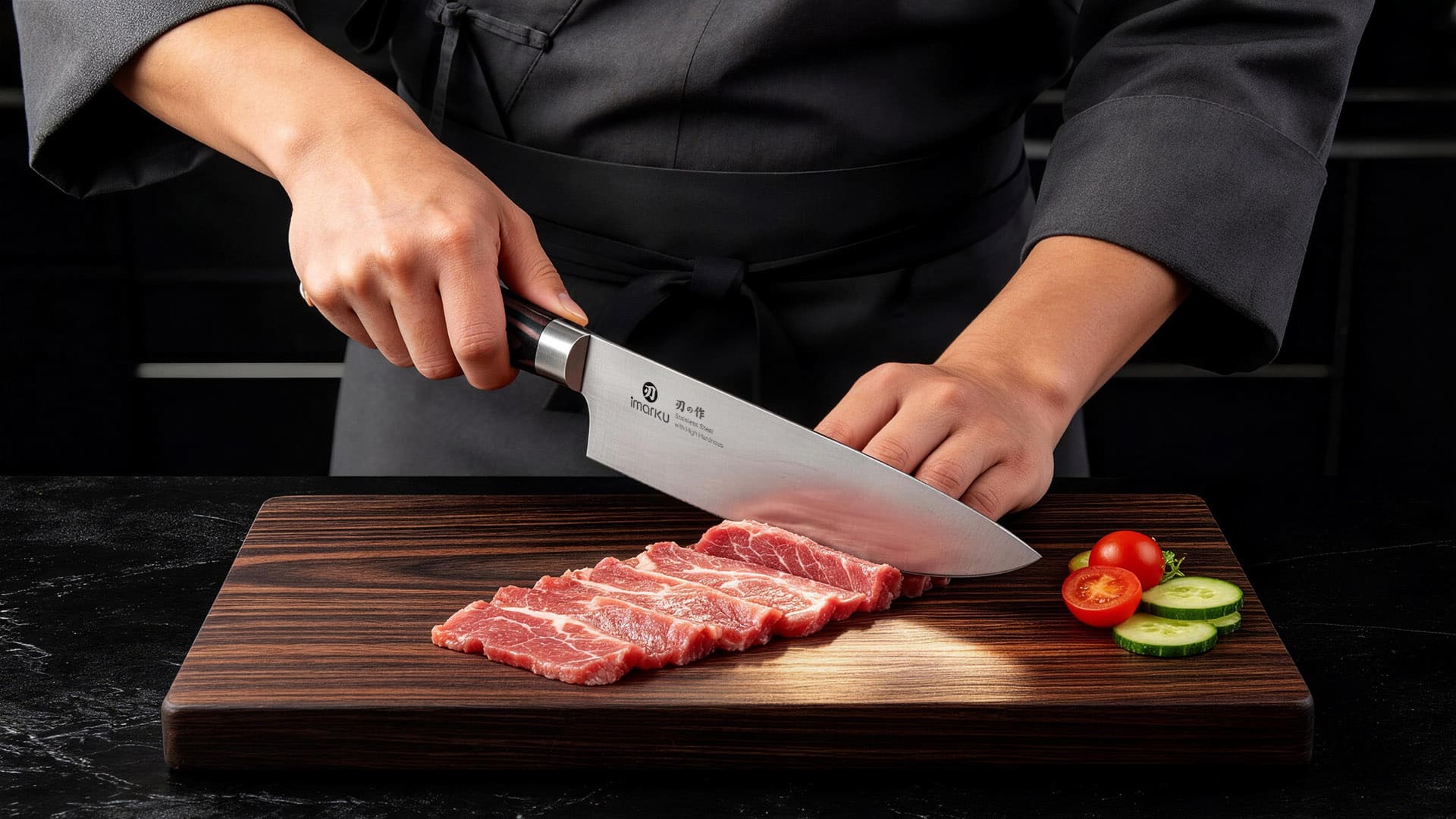 imarku chef knife for cutting meat_p8 brown