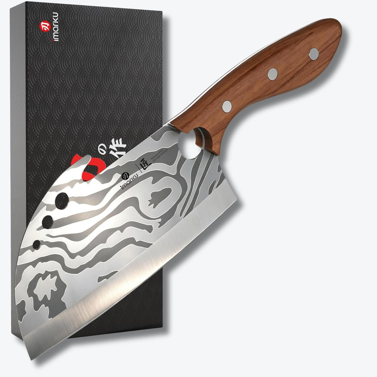 7.5 Inch Meat Cleaver, High Carbon Stainless Steel Butcher Knife for Bones, Ribs & Vegetables