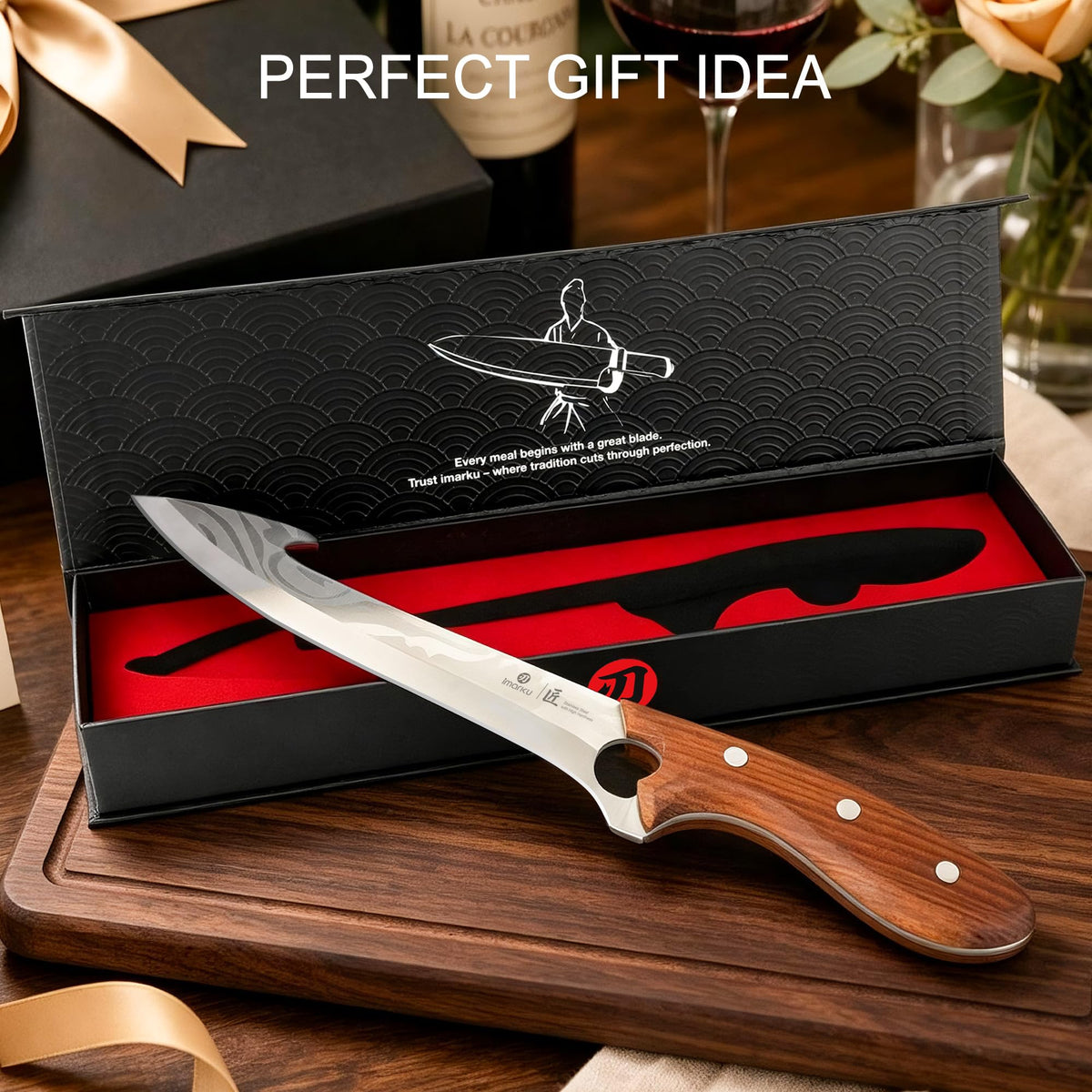 7.8 Inch Boning Knife for Meat Cutting, High Carbon Stainless Steel with Ash Wood Handle