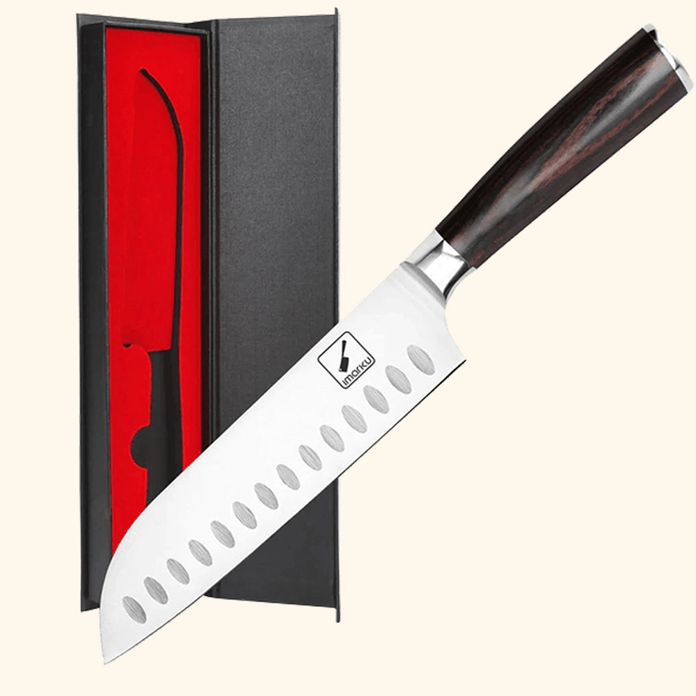 Santoku Knife 7" with Brown handle| Best Seller| imarku