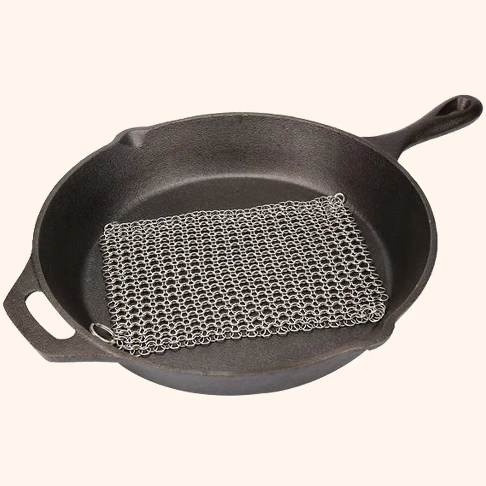 Stainless Steel Cast Iron Cleaner in the pan