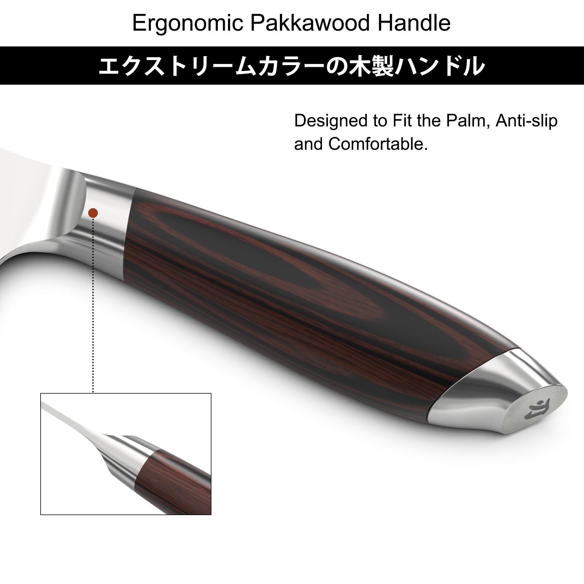 Cleaver Knife 7.5 Inch High Carbon Stainless Steel Chopping Chef Knife