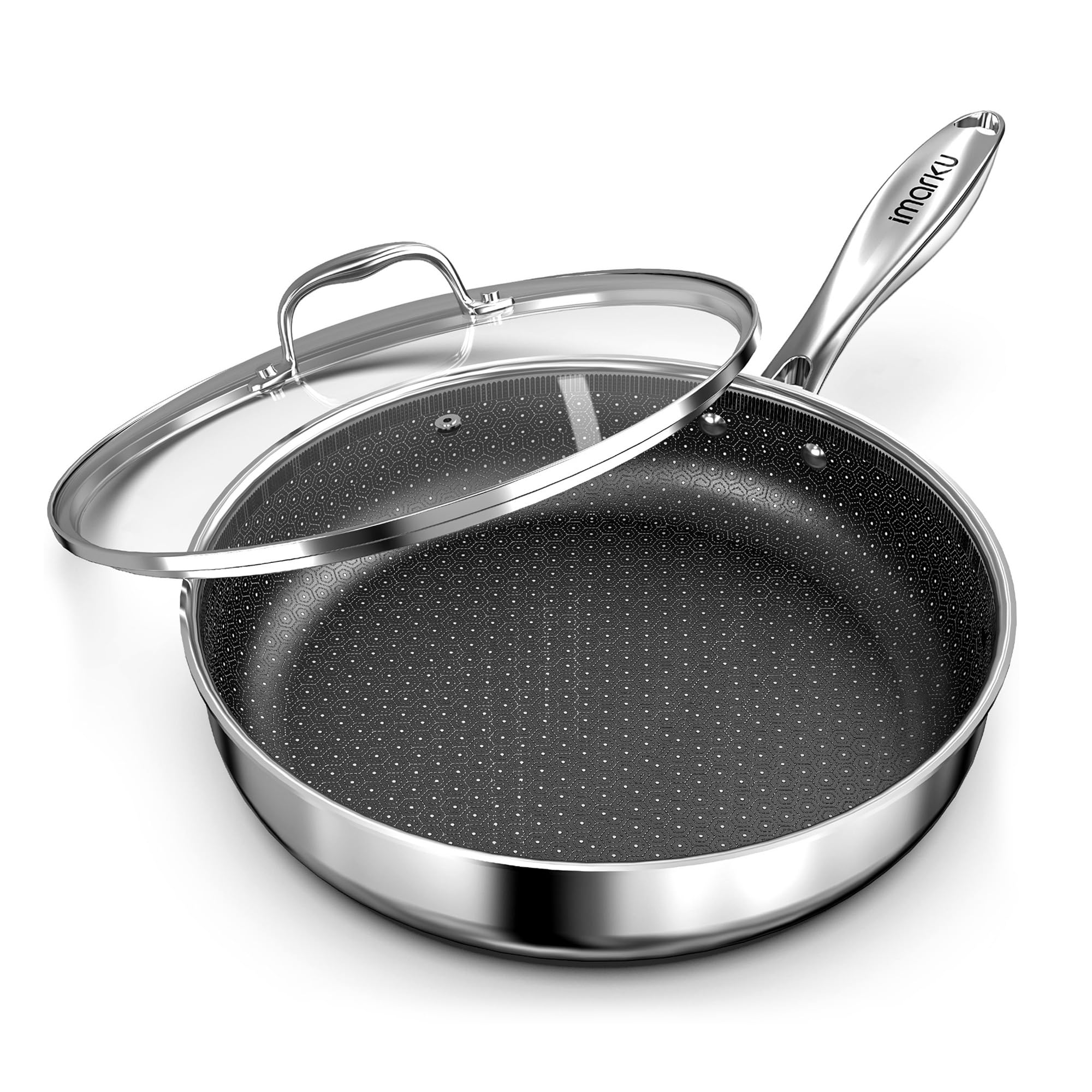 Stainless Steel Cookware PFOA Free Non-Stick Pan with Lid | Imarku
