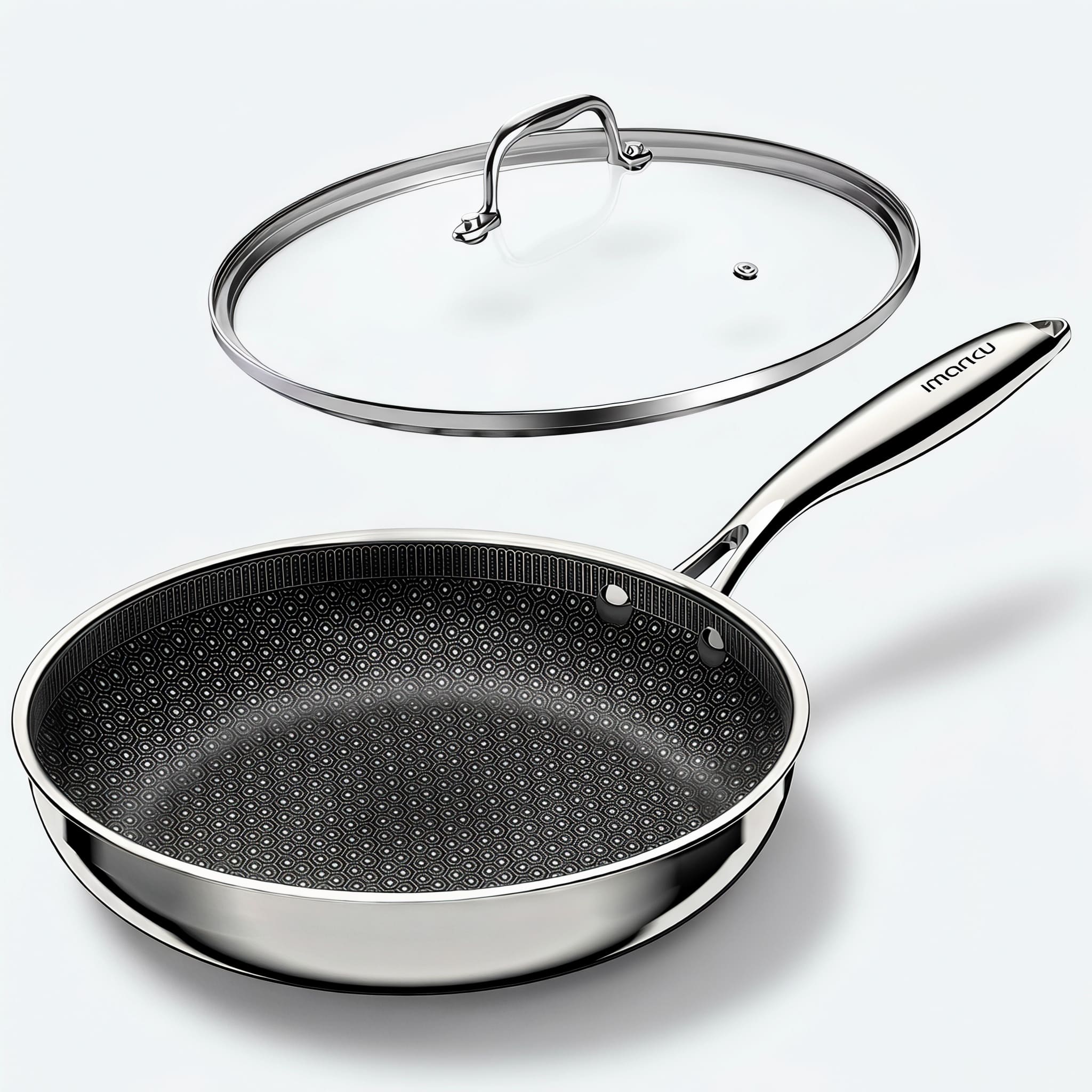 Non Stick Frying Pan with Lid Ceramic Coated Skillet Induction Oven Safe