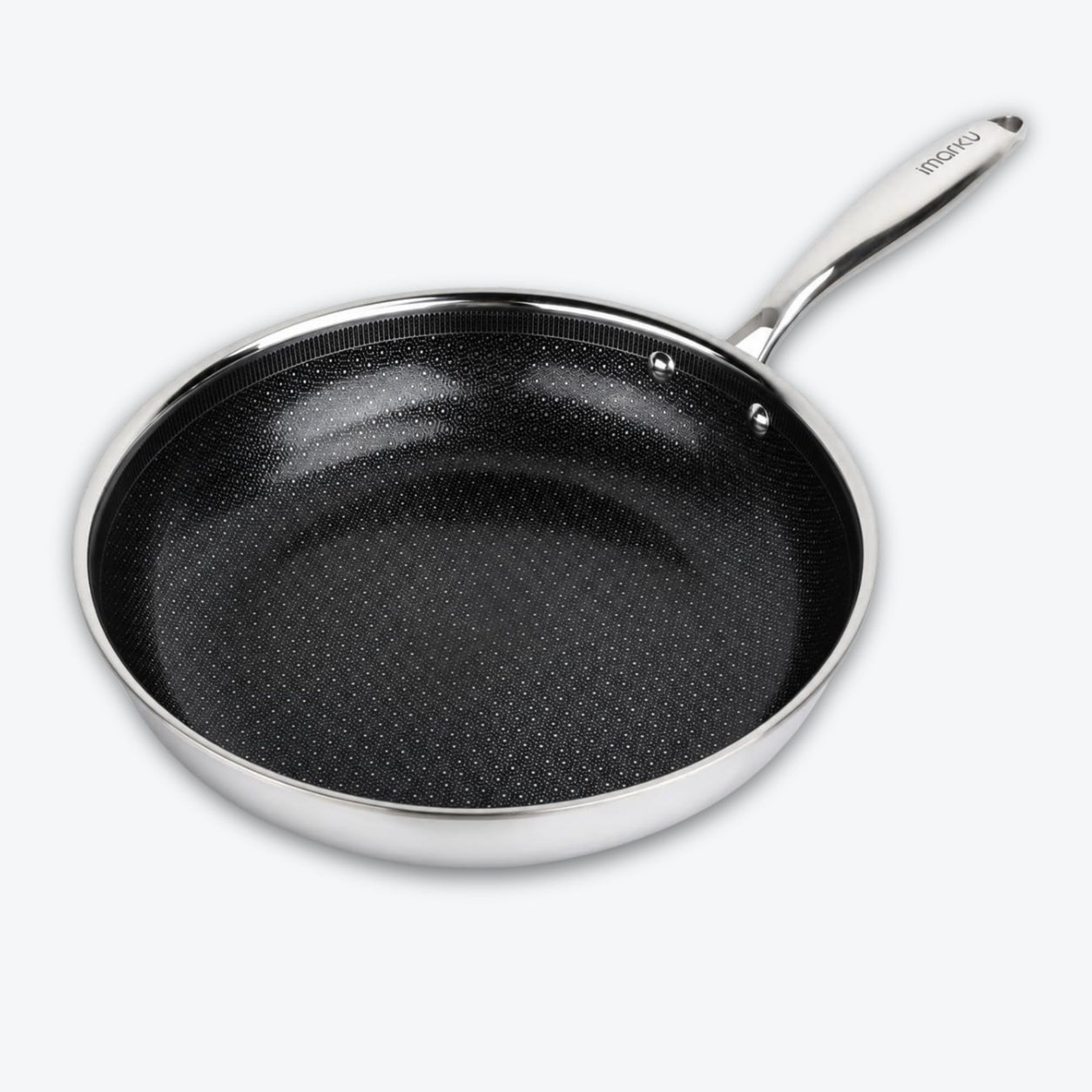 Hybrid Stainless Steel Non Stick Frying Pan 8" 10“ & 12" with Honeycomb Ceramic Surface