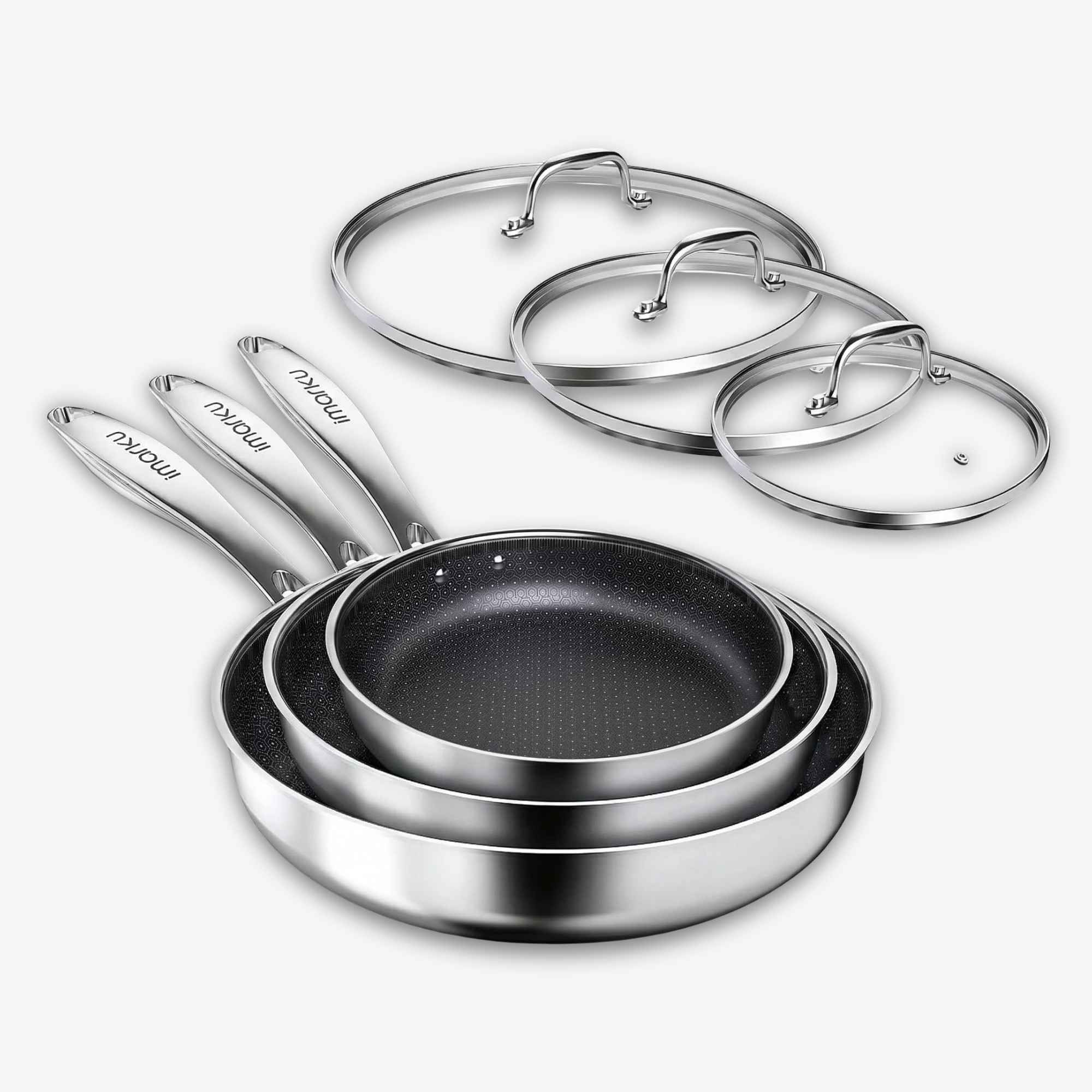 big capacity stainless steel pan set with lids