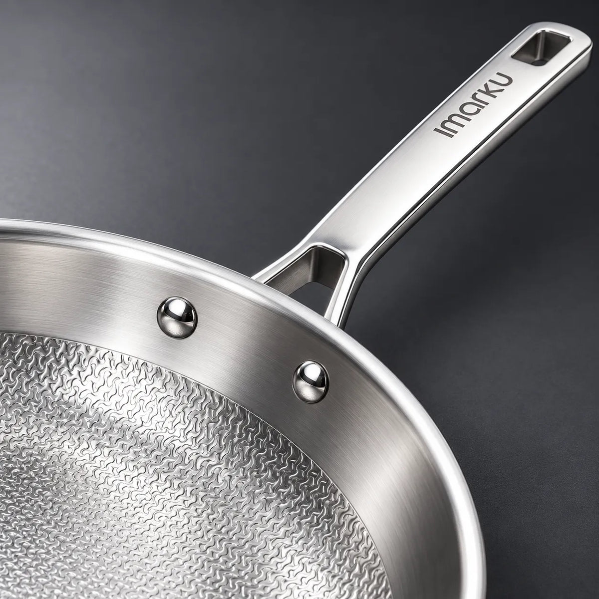 Imarku Titanium Nonstick Frying Pans with Lids | 8", 10", 12"