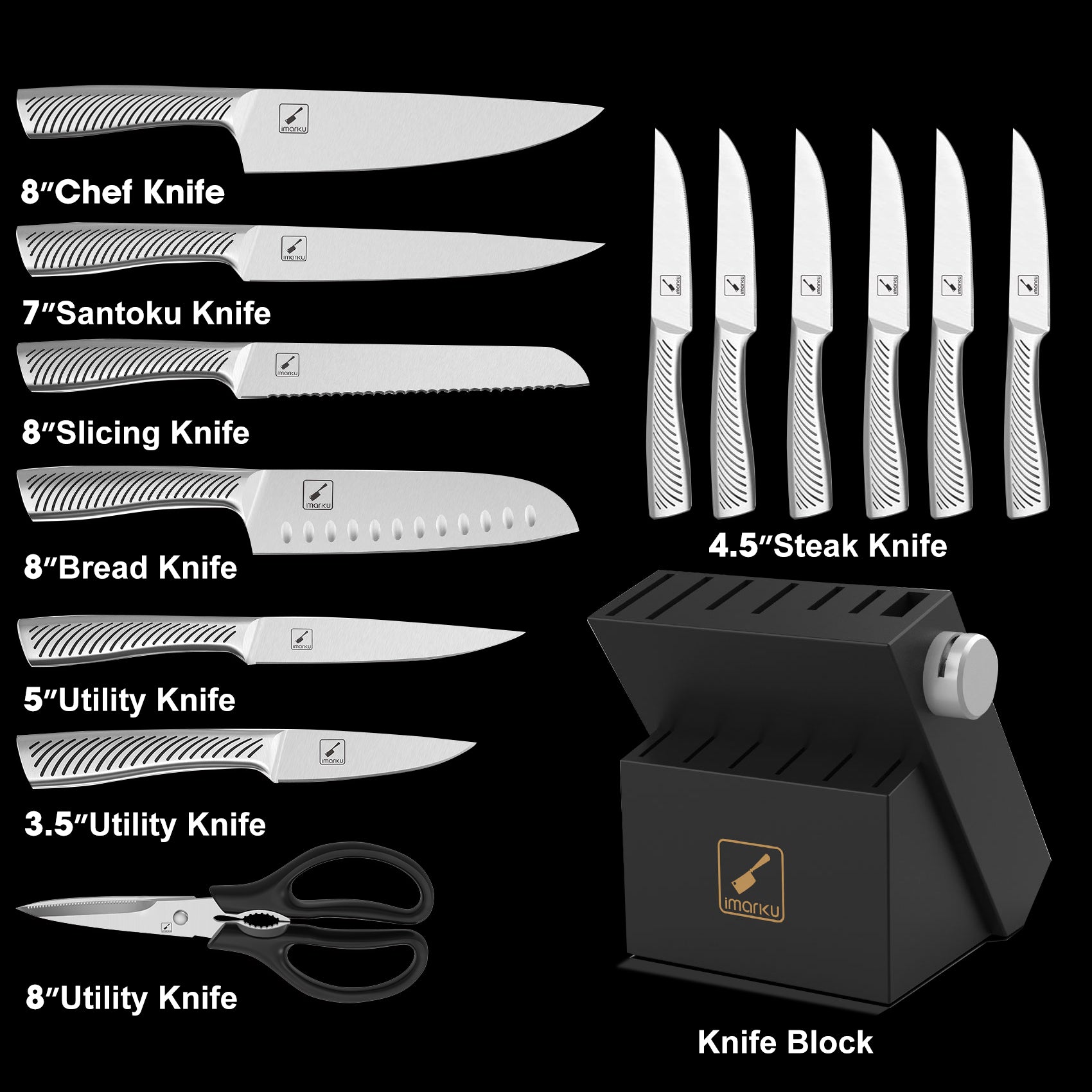 Ultra-Sharp Kitchen Knife Set with Ergonomic Handle