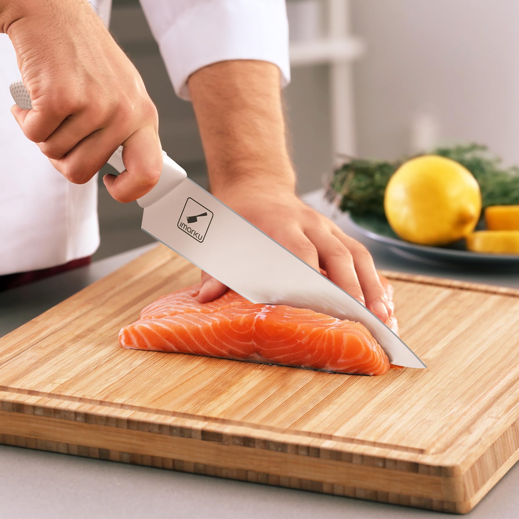 Ultra sharp white PP handle knife