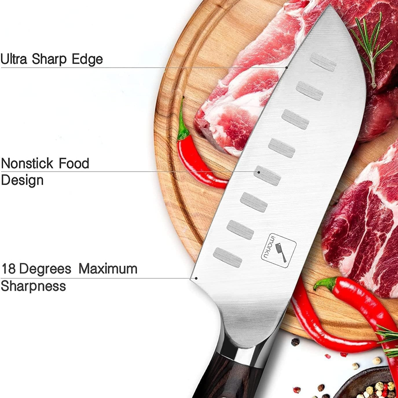 5-Inch Santoku Knife Ultra-Sharp Japanese Chef Knife for Thin Cutting