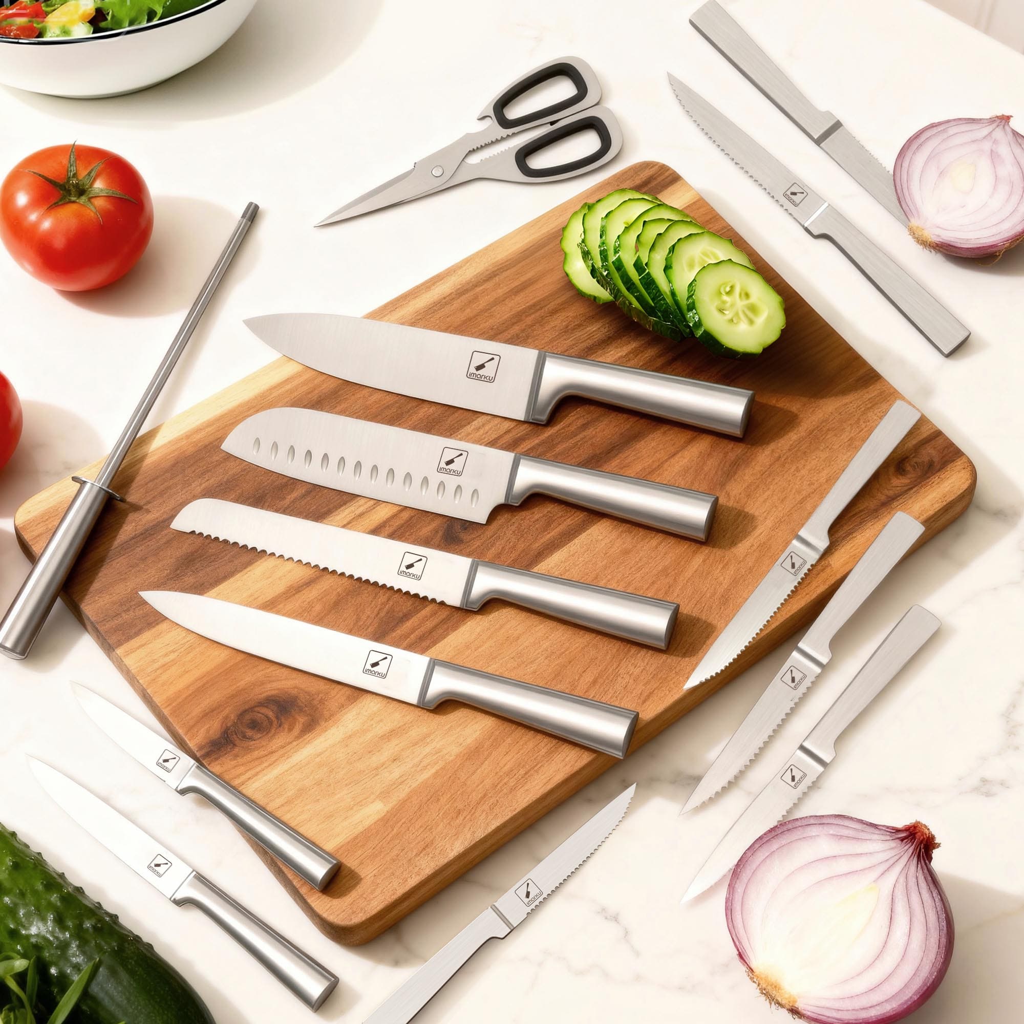 15-PCS Kitchen Knife Set Japanese High Carbon Stainless Steel Imarku