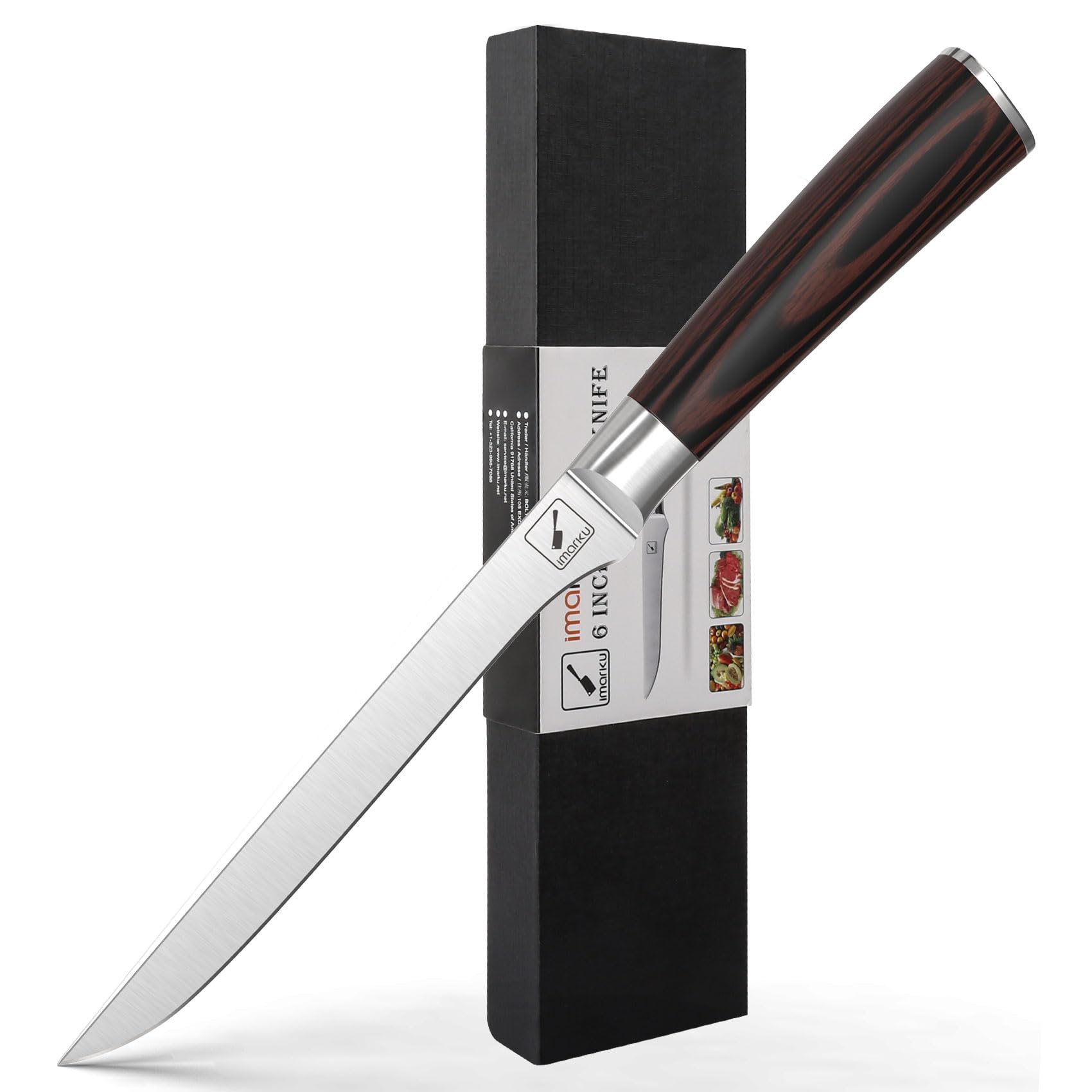 boning knife with wood handle