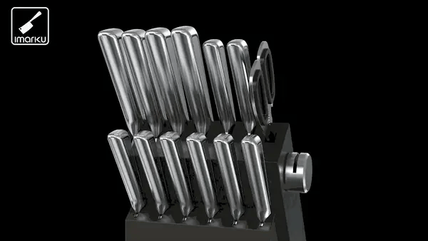 built-in sharpener 14-piece knife block set