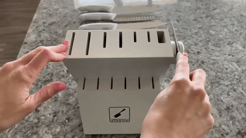 built-in sharpener kitchen knife set