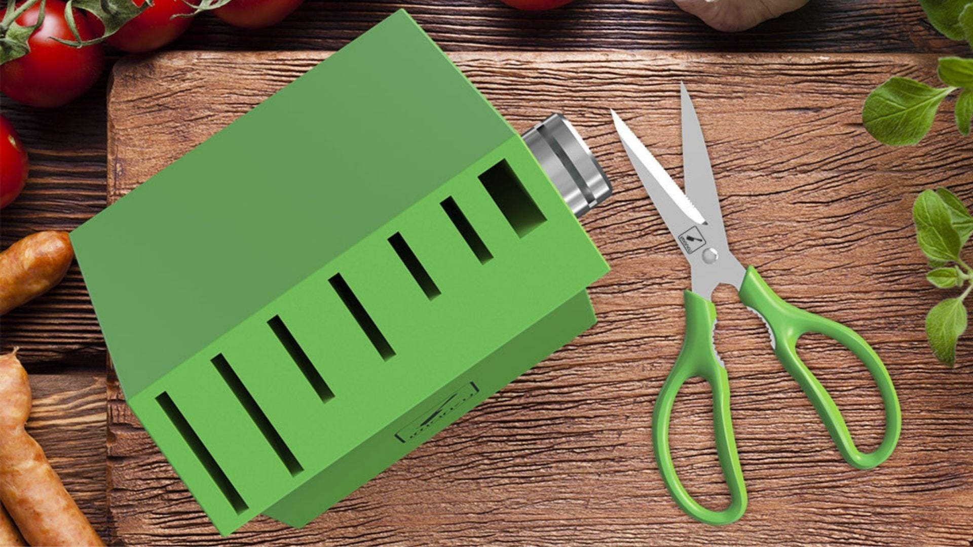 built-in sharpener knife block