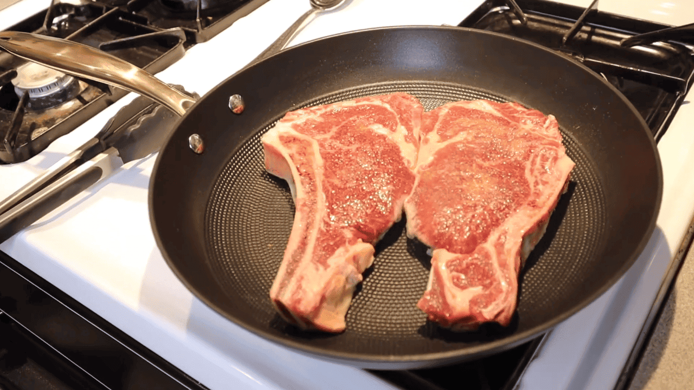 imarku cast iron nonstick frying pan with golden handle