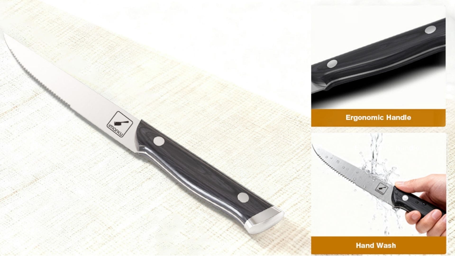 rivet design full tang steak knife