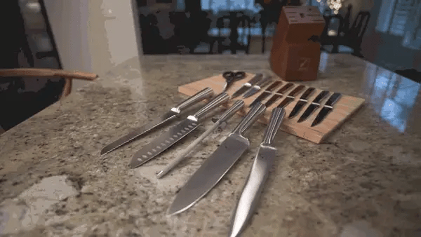 easy care knife set with block
