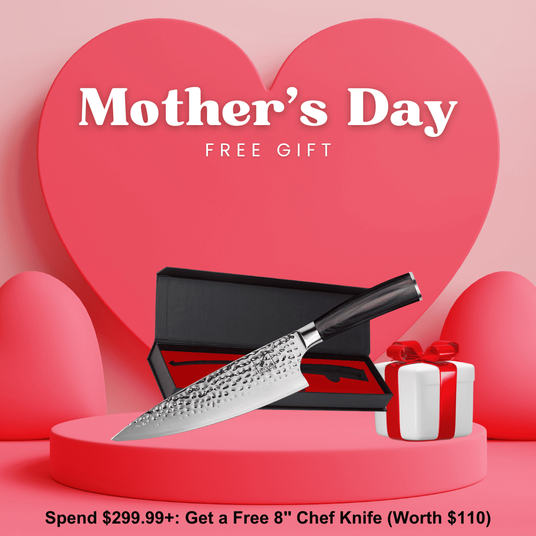 free 8 inch hammered chef knife for mom