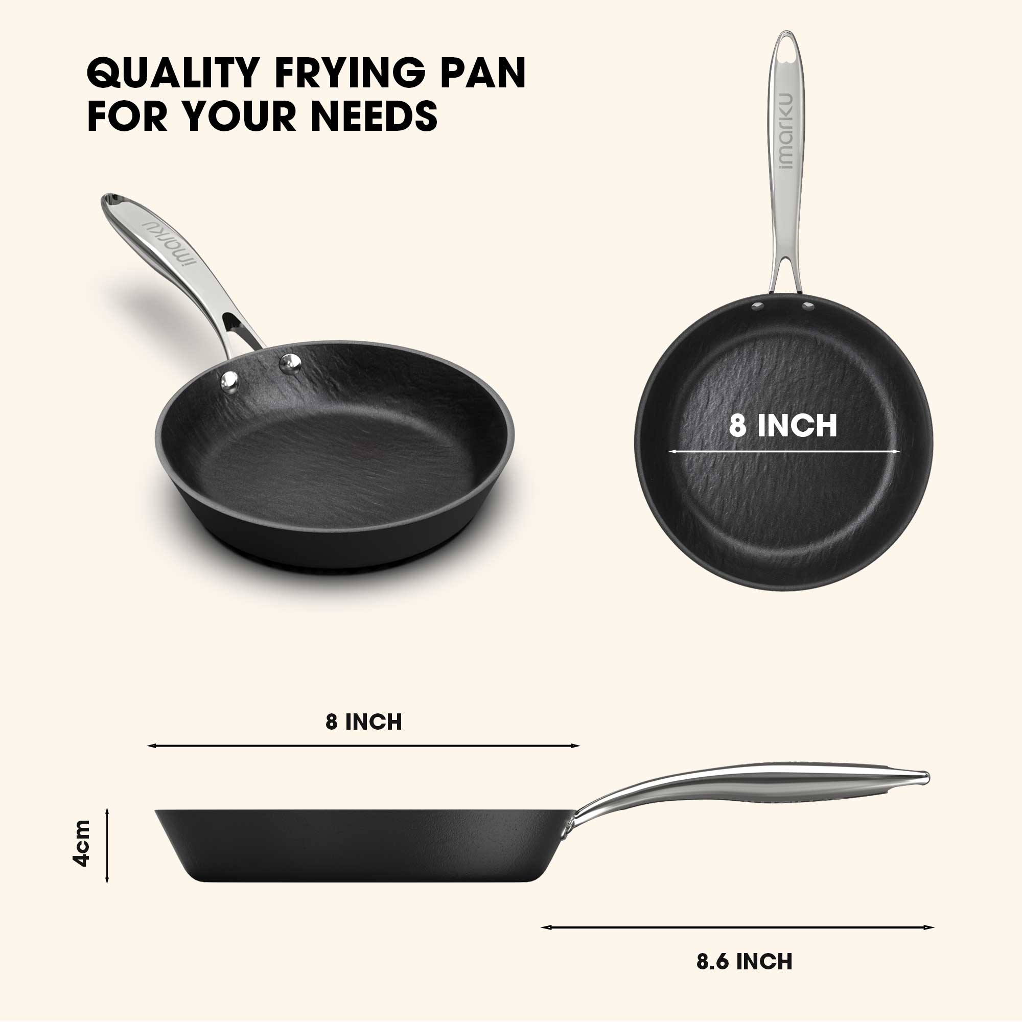 imarku Non stick Frying Pans, Long Lasting 10 Inch Frying Pan