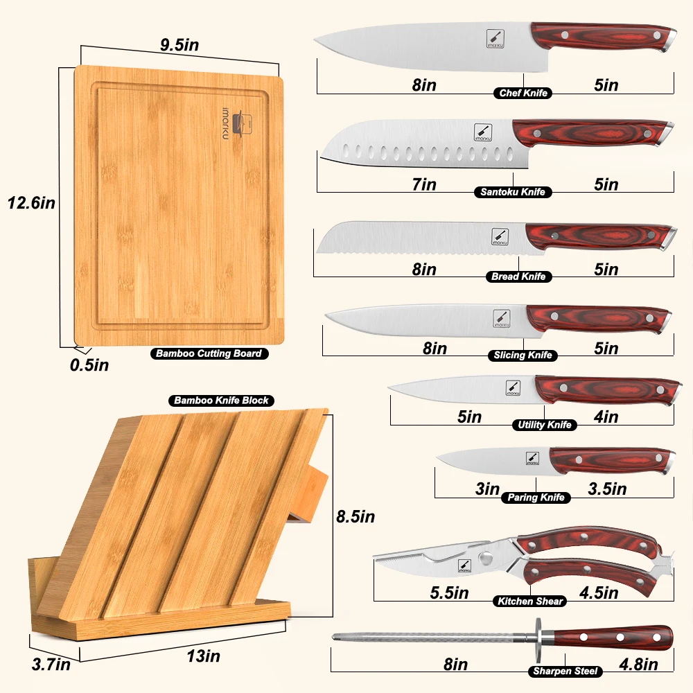 The Knife Block Set - Default Title - IMARKU  Knife set kitchen, Knife  block, Knife block set