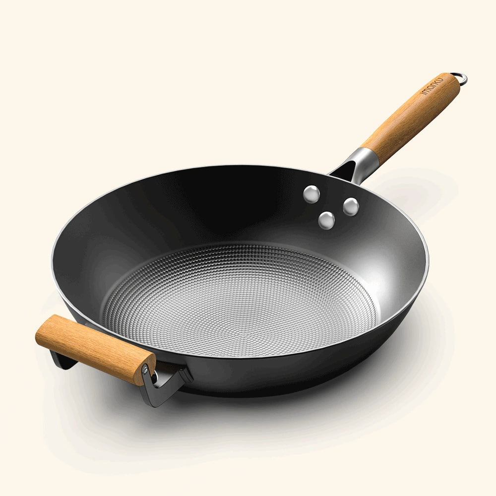 Takehara Can Japanese Rakutei IH Frying Pan, 11.0 inches (28 cm), Made in  Japan, Brown