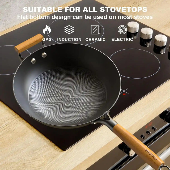 SENSARTE Nonstick Deep Frying Pan,Non Stick Saute Pan with Lid,Large  Skillet Pan