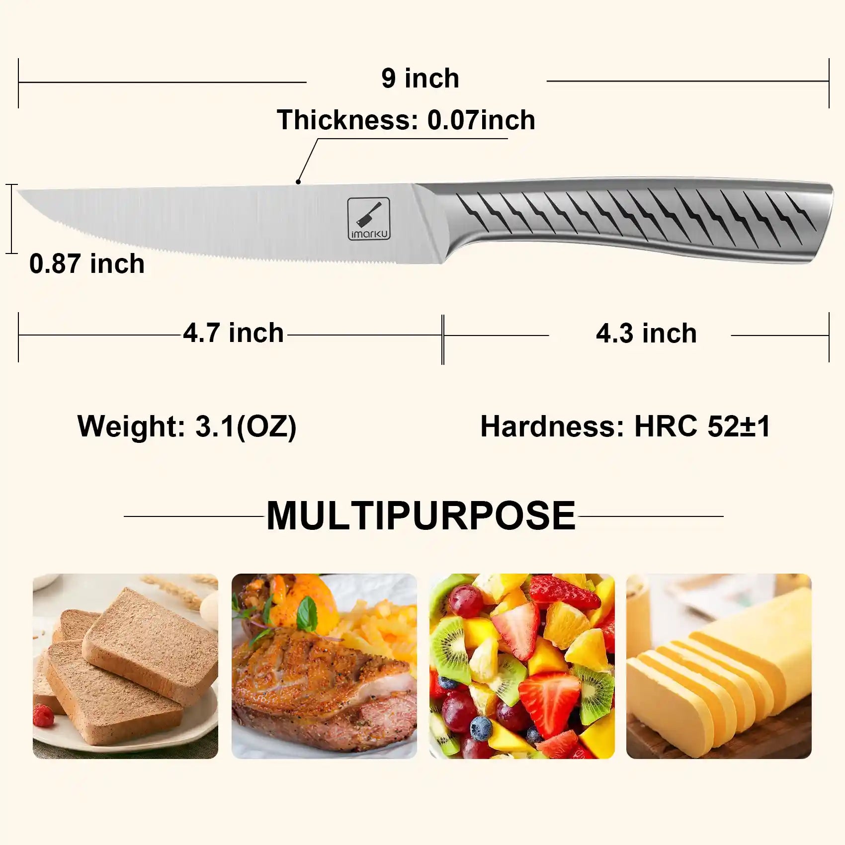 Imarku Steak Knife Set 4.7"