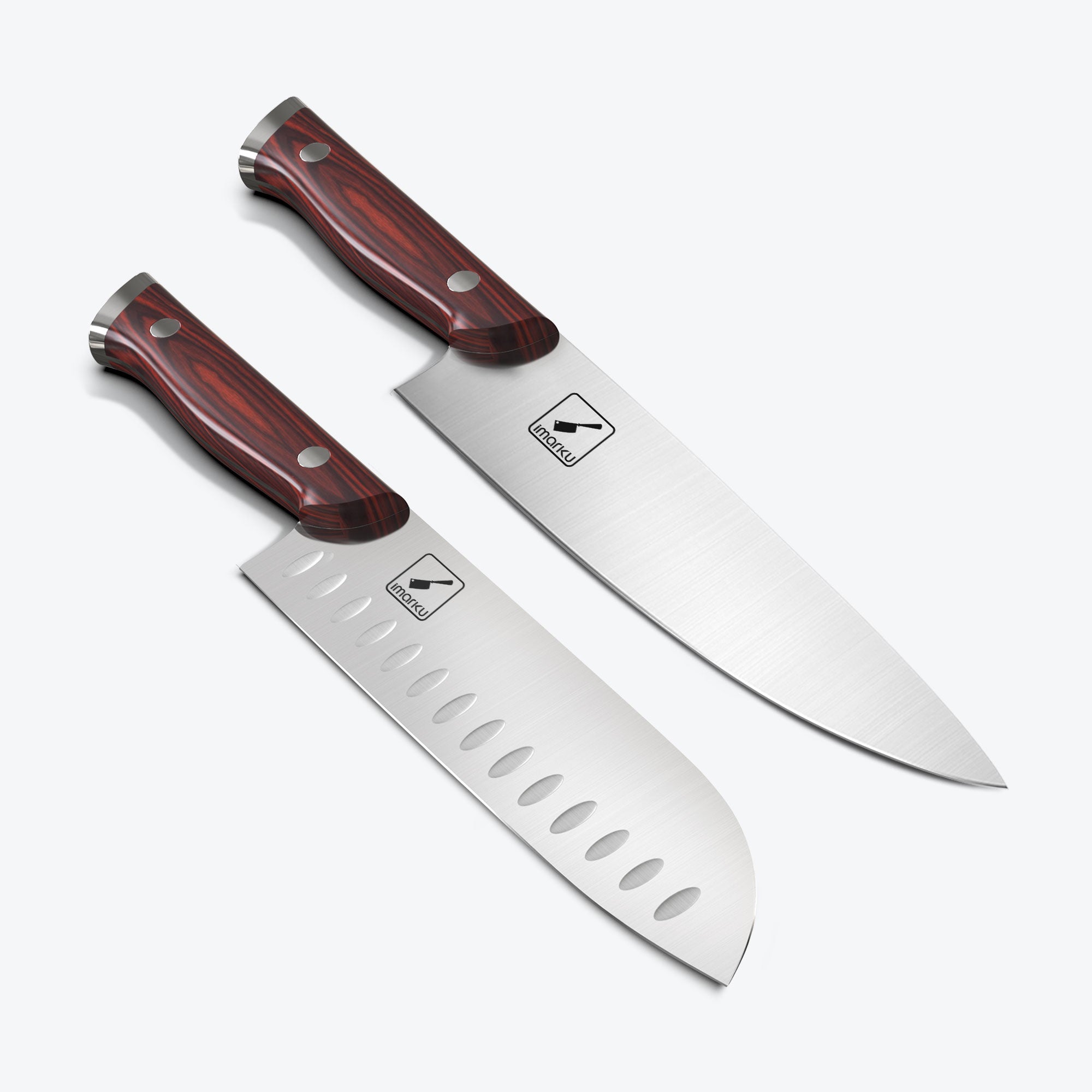 imarku 2pc starter chef knife set with wooden handle