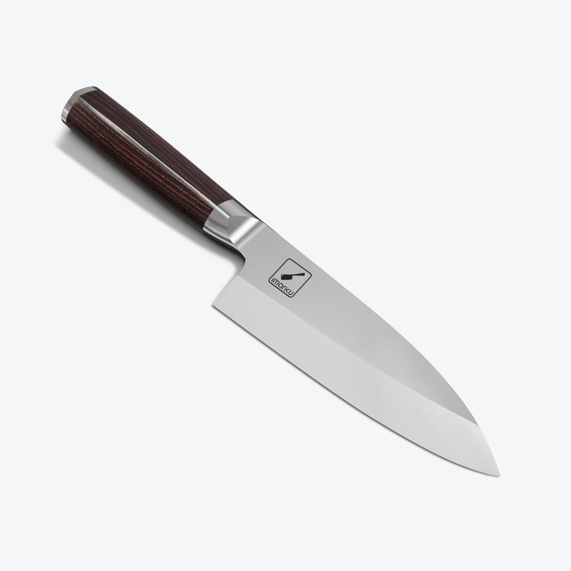 imarku deba knife with stainless steel blade and wooden handle