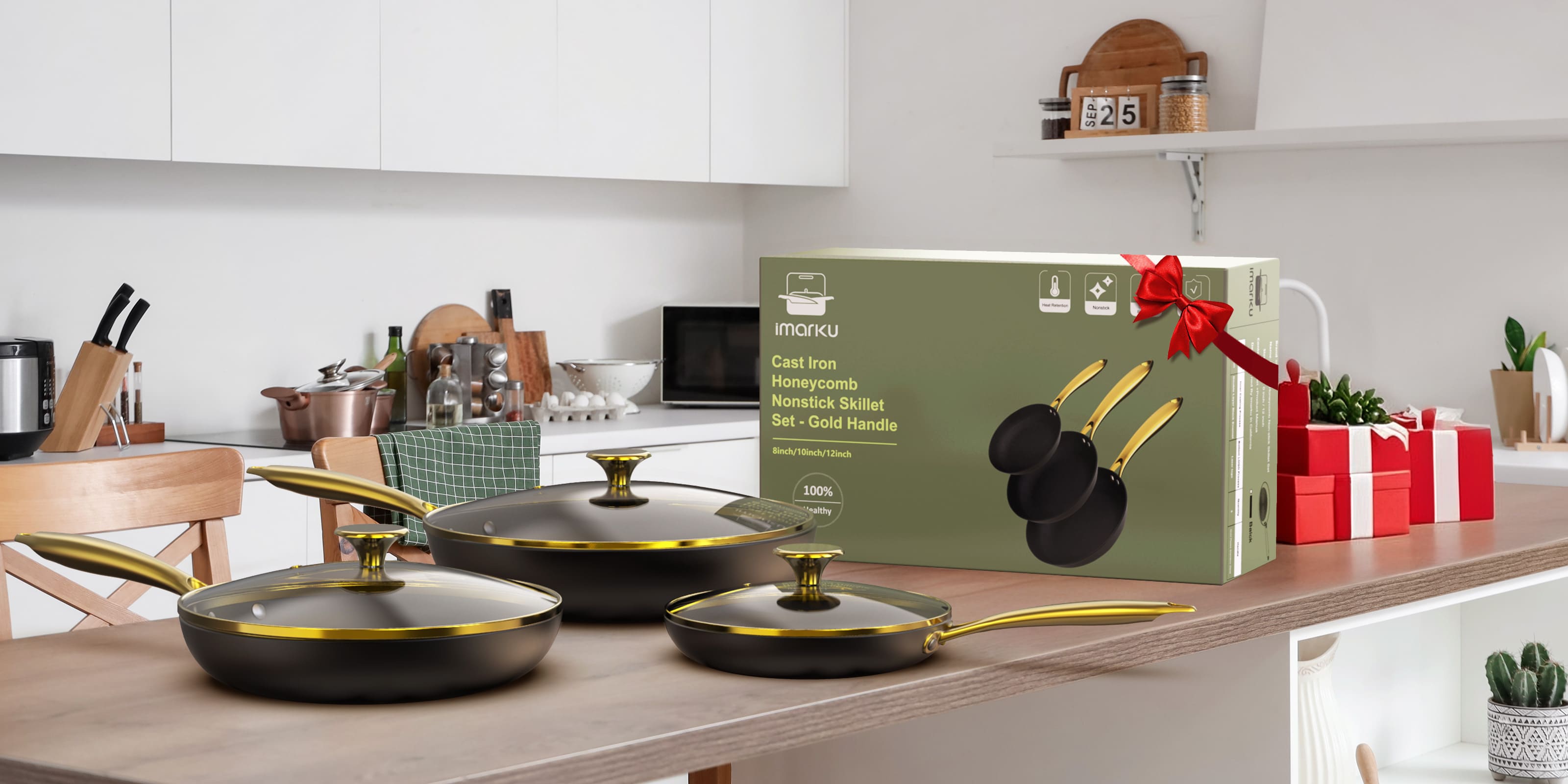 imarku best cast iron kitchen skillets